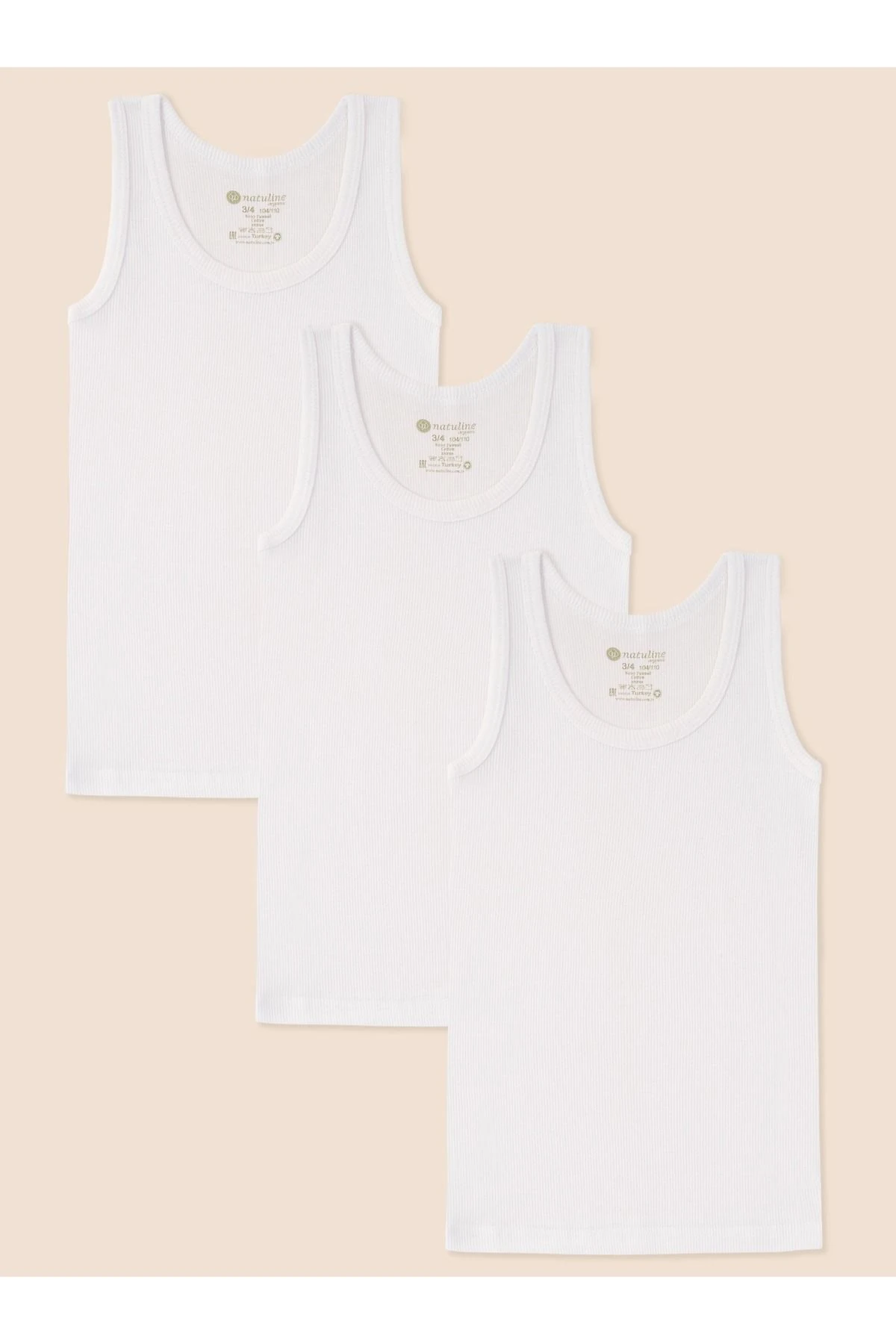 Erkek Çocuk Organik Pamuk Kaşkorse Atlet 6'lı Paket