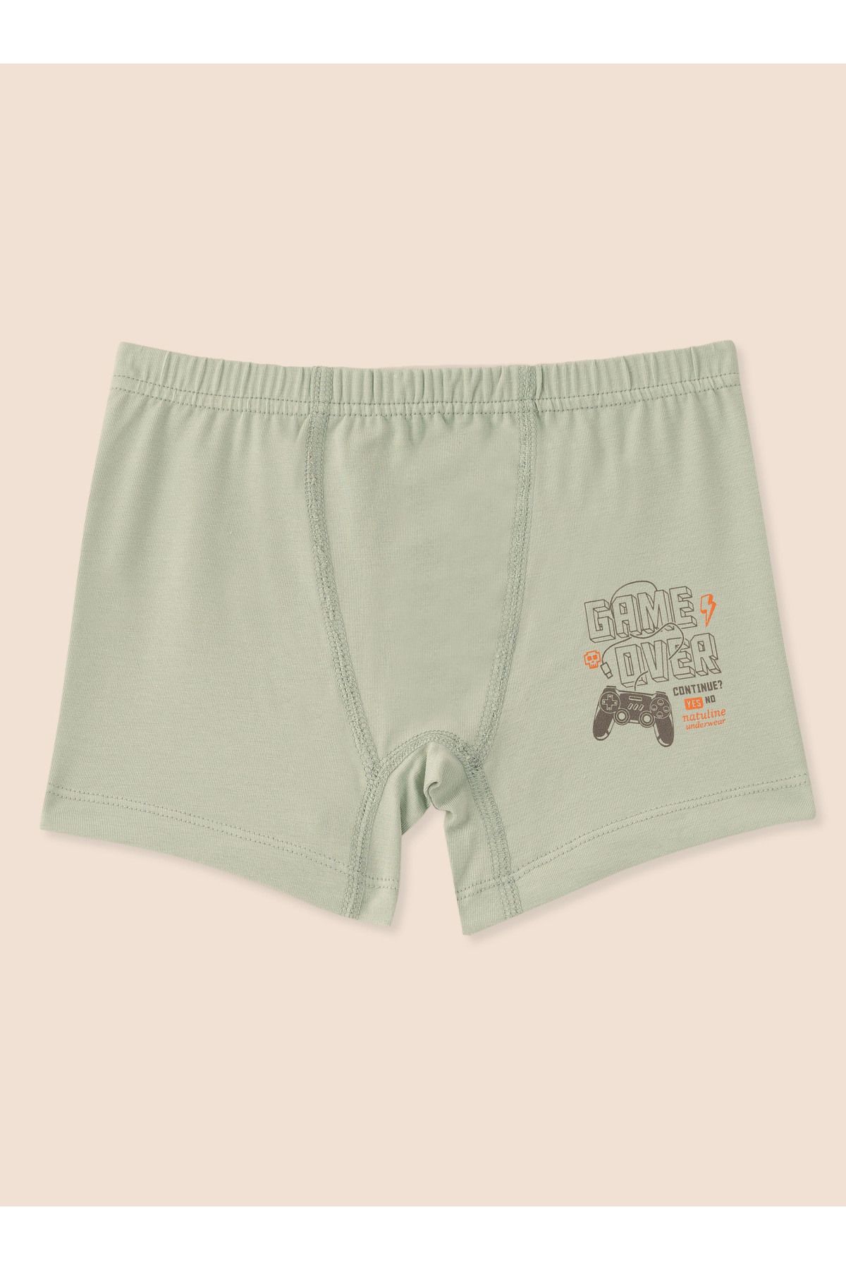 Erkek Çocuk Organik Pamuklu Likralı Boxer Game Over 6'lı Paket