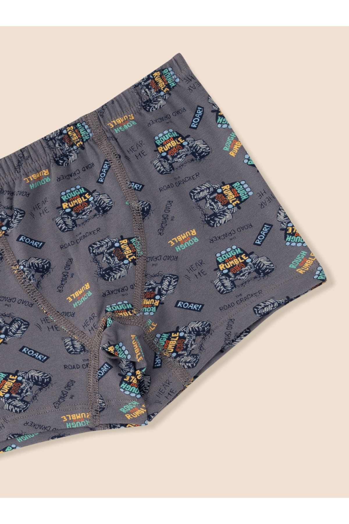 Erkek Çocuk Organik Pamuklu Likralı Boxer Araba Empirme 6'lı Paket