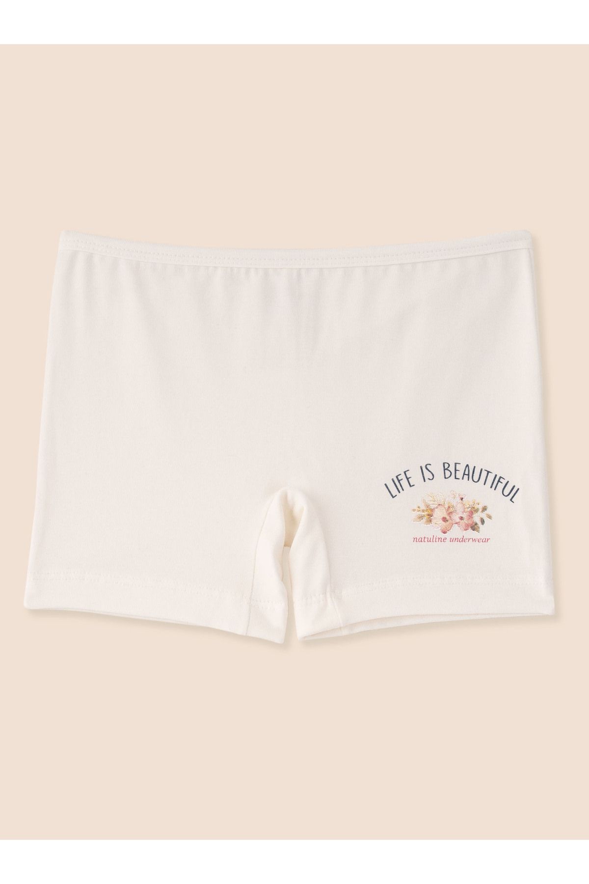 Kız Çocuk Organik Pamuklu Likralı Boxer Life İs Beautiful 6'lı Paket