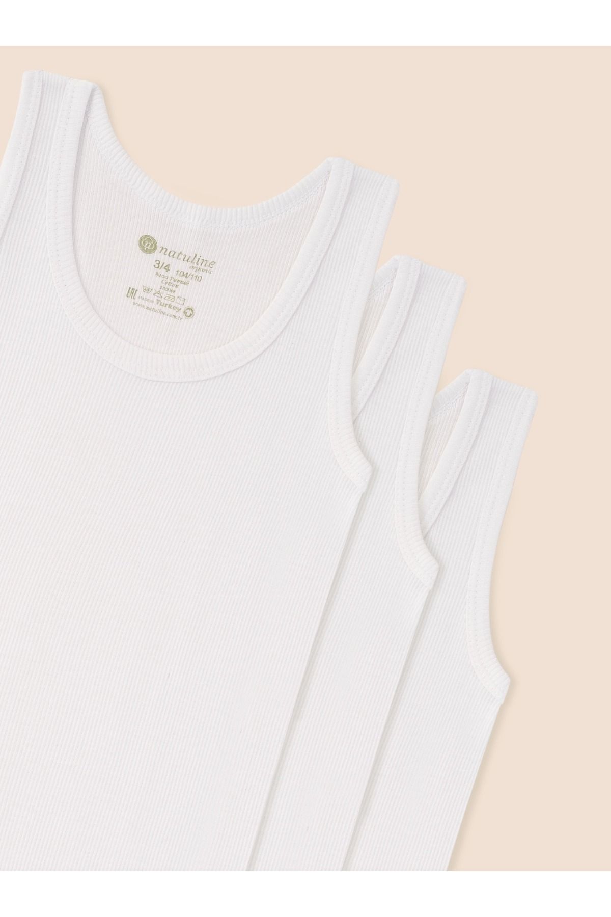 Erkek Çocuk Organik Pamuk Kaşkorse Atlet 6'lı Paket