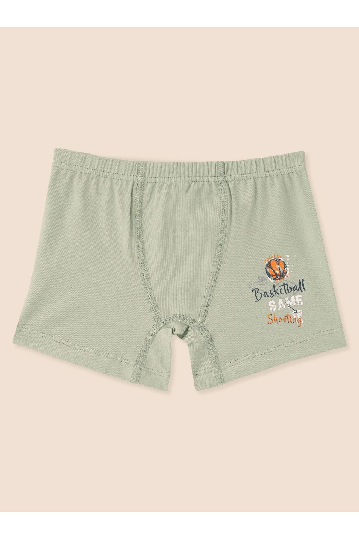 Erkek Çocuk Organik Pamuklu Likralı Boxer Basketball Game 6'lı Paket