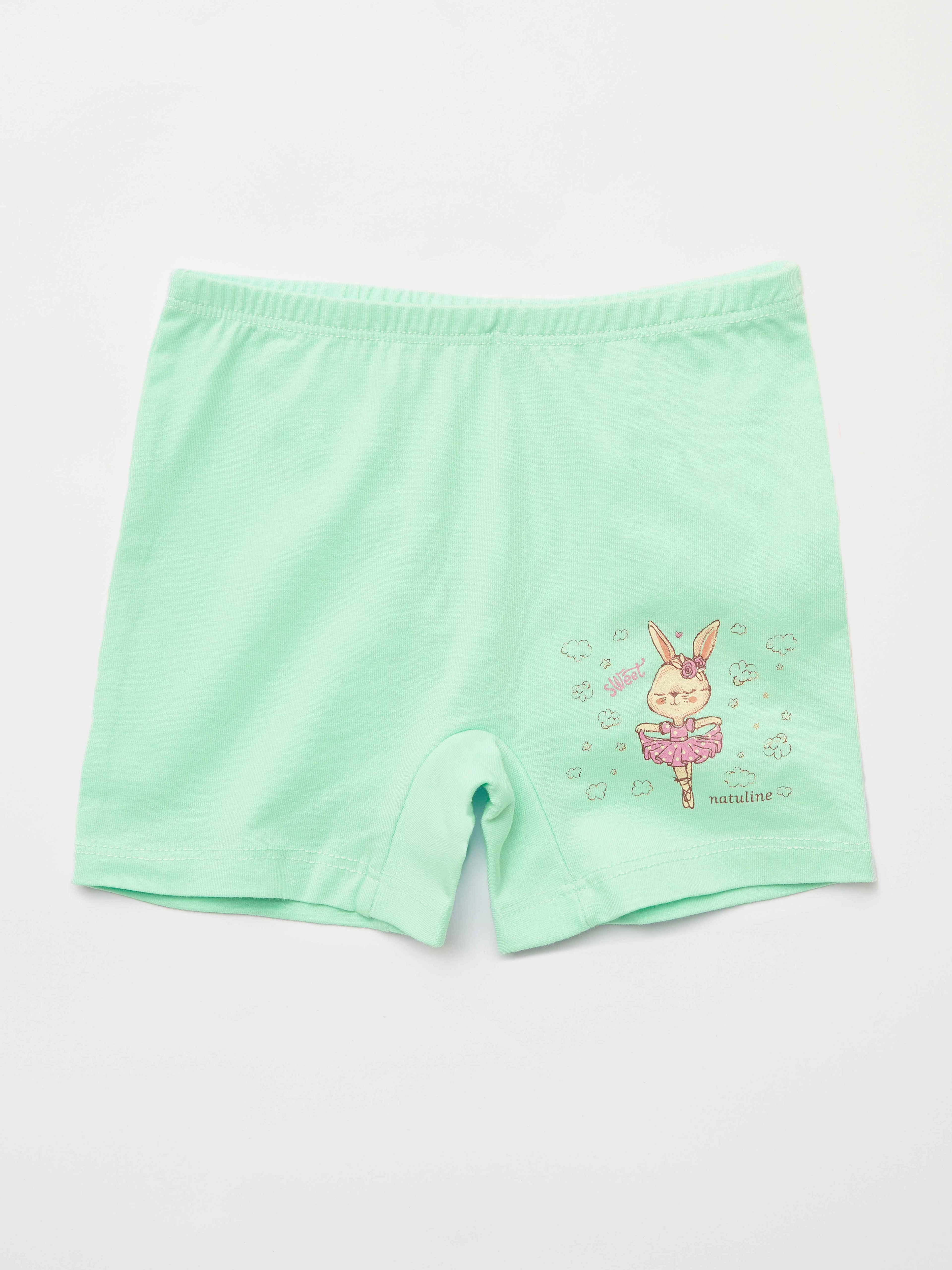 Kız Çocuk Organik Pamuklu Likralı Boxer Sweet Rabbit 2'li Paket