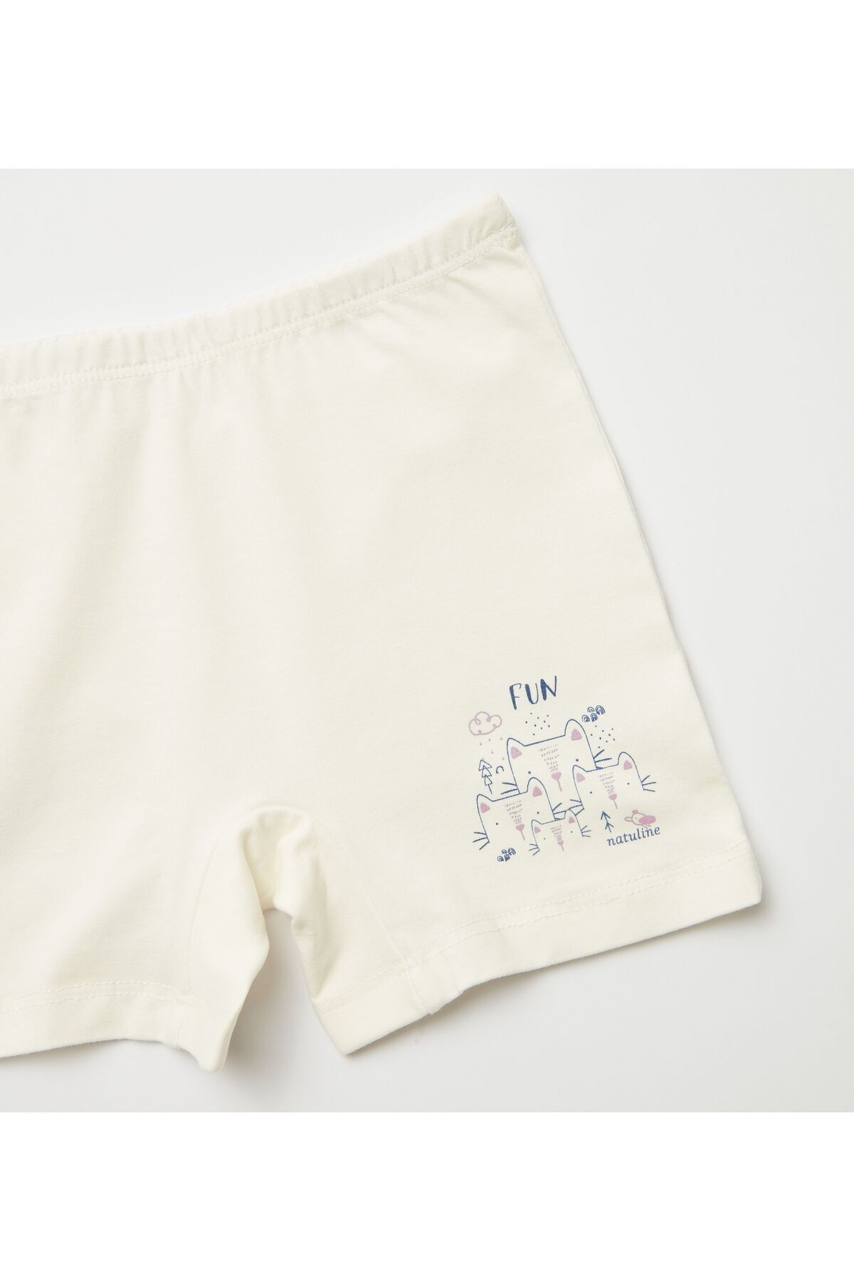 Kız Çocuk Organik Pamuklu Likralı Boxer Fun Cat 4'lü Paket