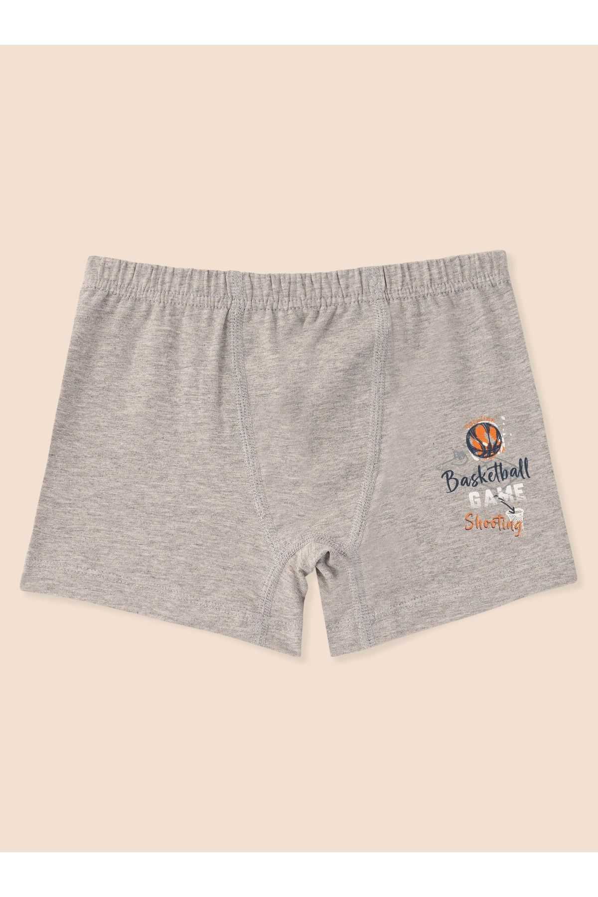 Erkek Çocuk Organik Pamuklu Likralı Boxer Basketball Game 6'lı Paket