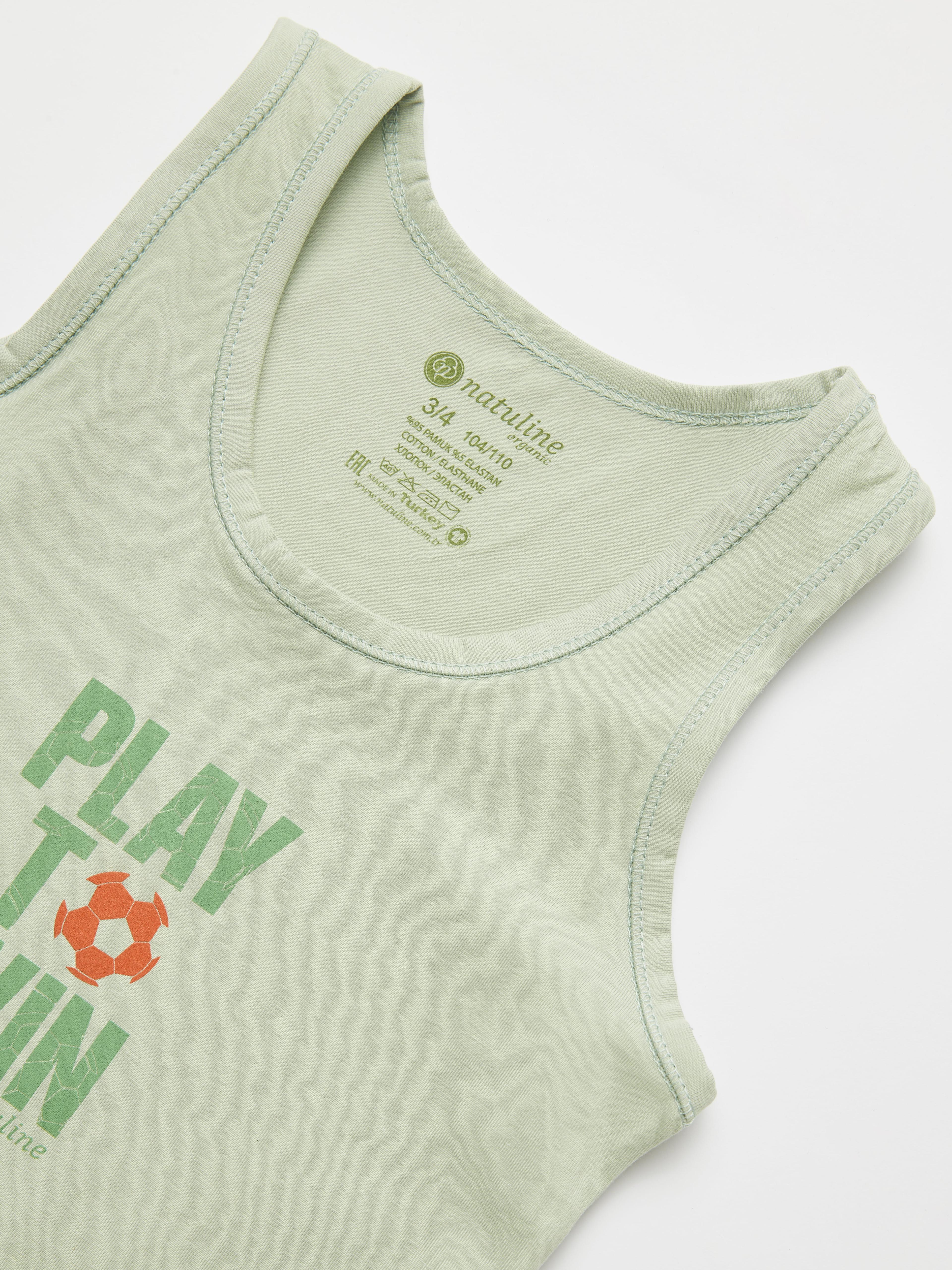 Erkek Çocuk Organik Pamuklu Likralı Atlet Play To Win 2'li Paket