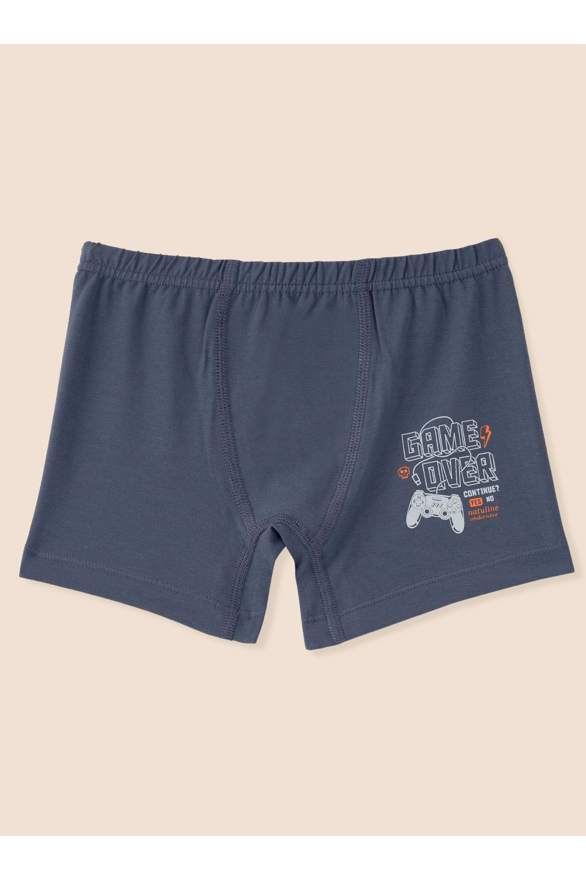 Erkek Çocuk Organik Pamuklu Likralı Boxer Game Over 6'lı Paket