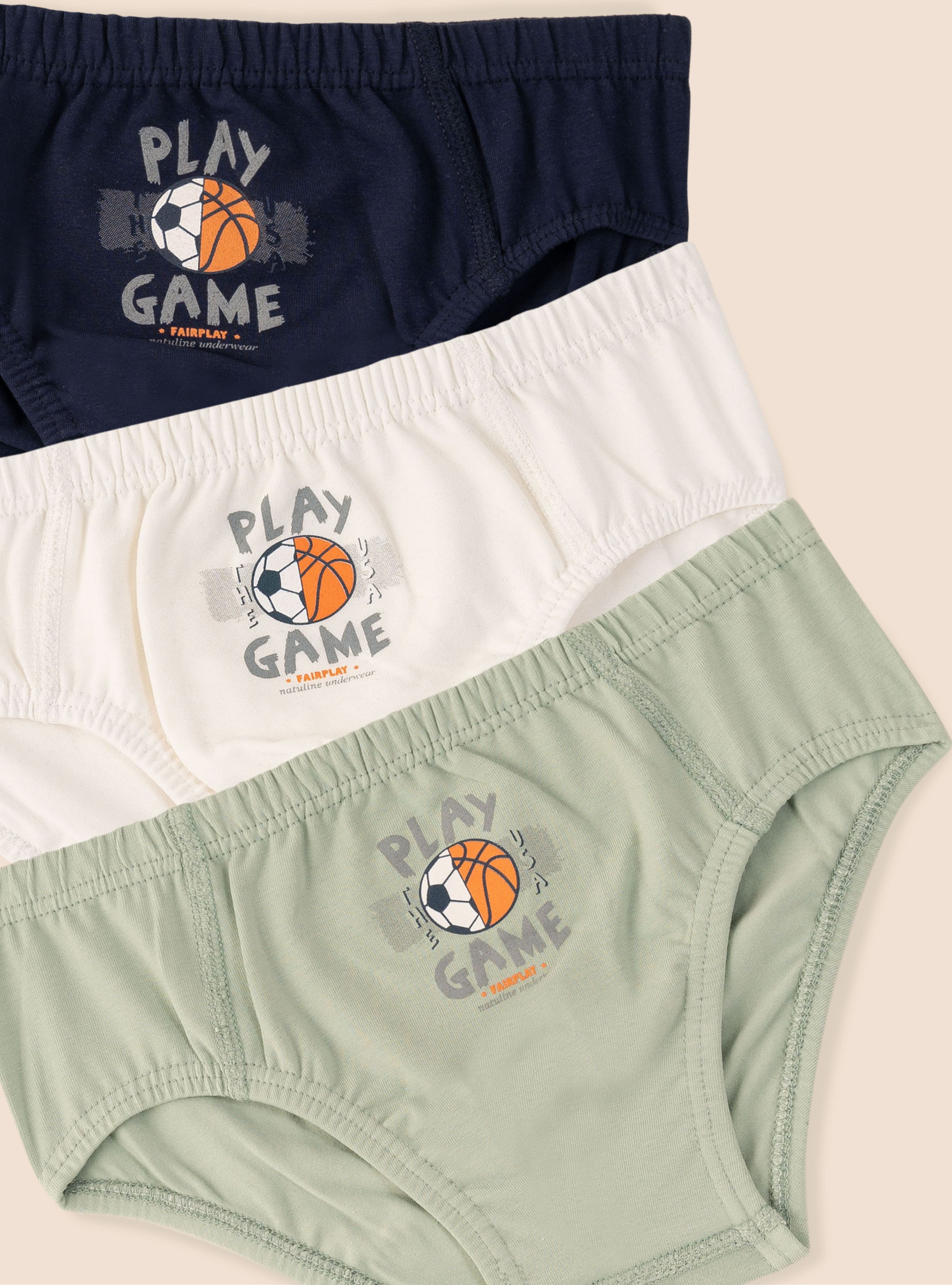 Erkek Çocuk Organik Pamuklu Likralı Slip Play Game 3'lü Paket