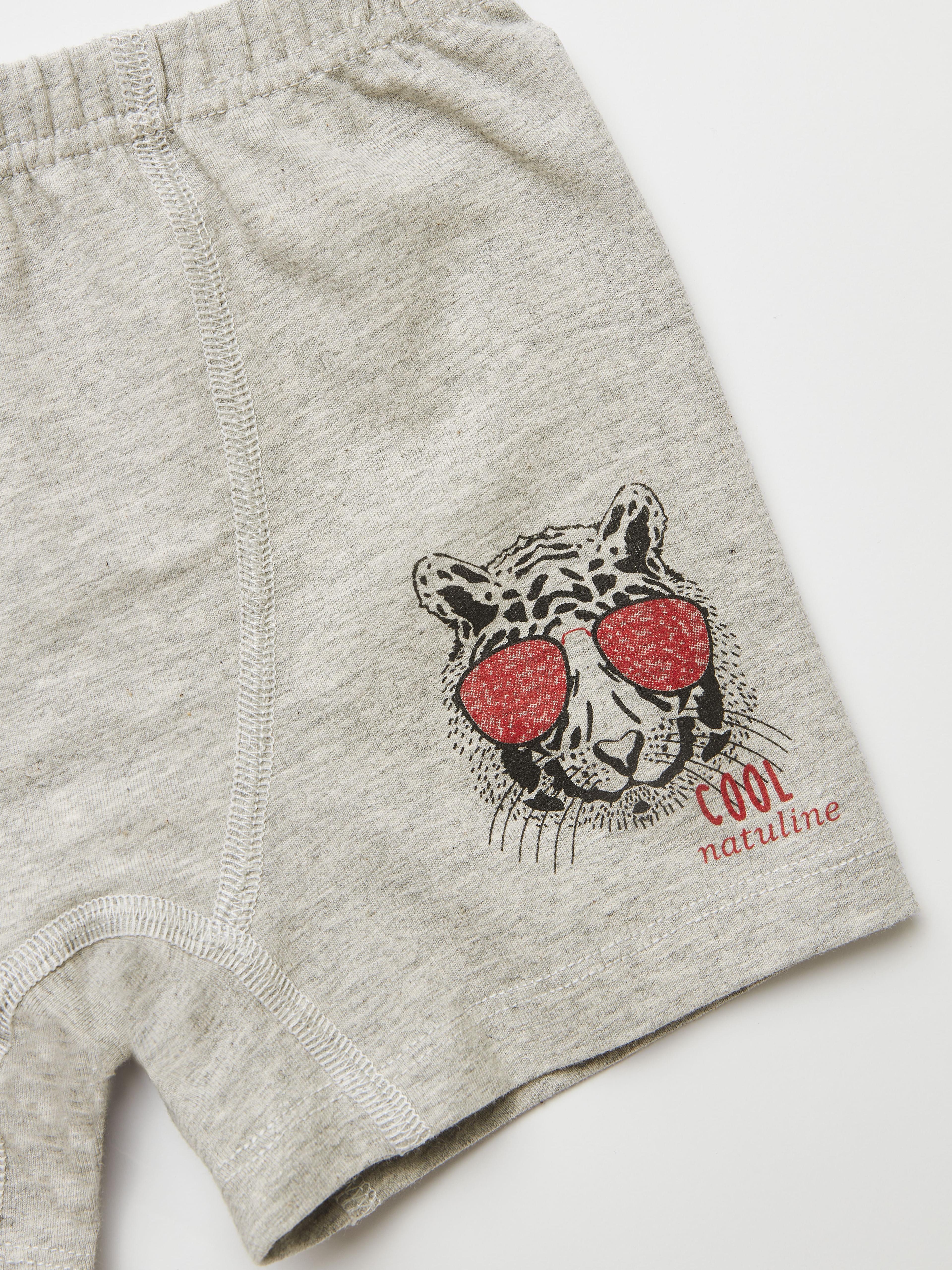 Erkek Çocuk Organik Pamuklu Likralı Boxer Cool Tiger 2'li Paket