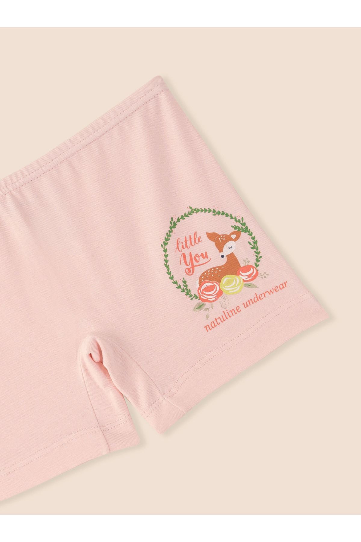 Kız Çocuk Organik Pamuklu Likralı Boxer Little You 6'lı Paket