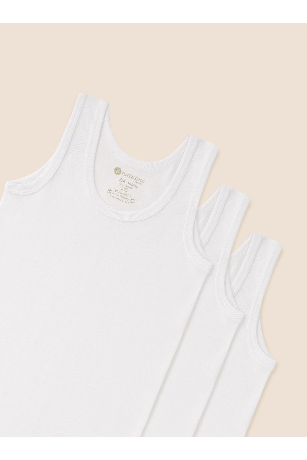 Erkek Çocuk Organik Pamuk Ribana Atlet 3'lü Paket