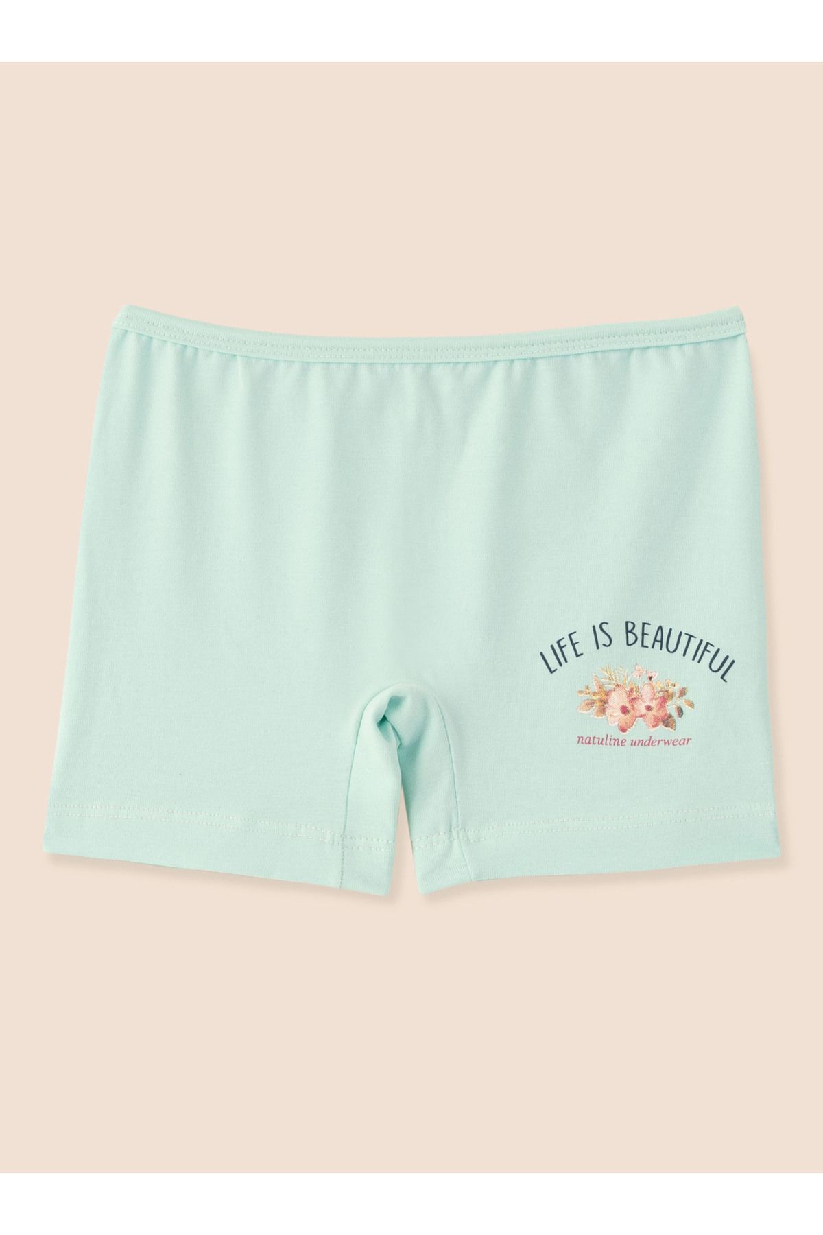 Kız Çocuk Organik Pamuklu Likralı Boxer Life İs Beautiful 6'lı Paket