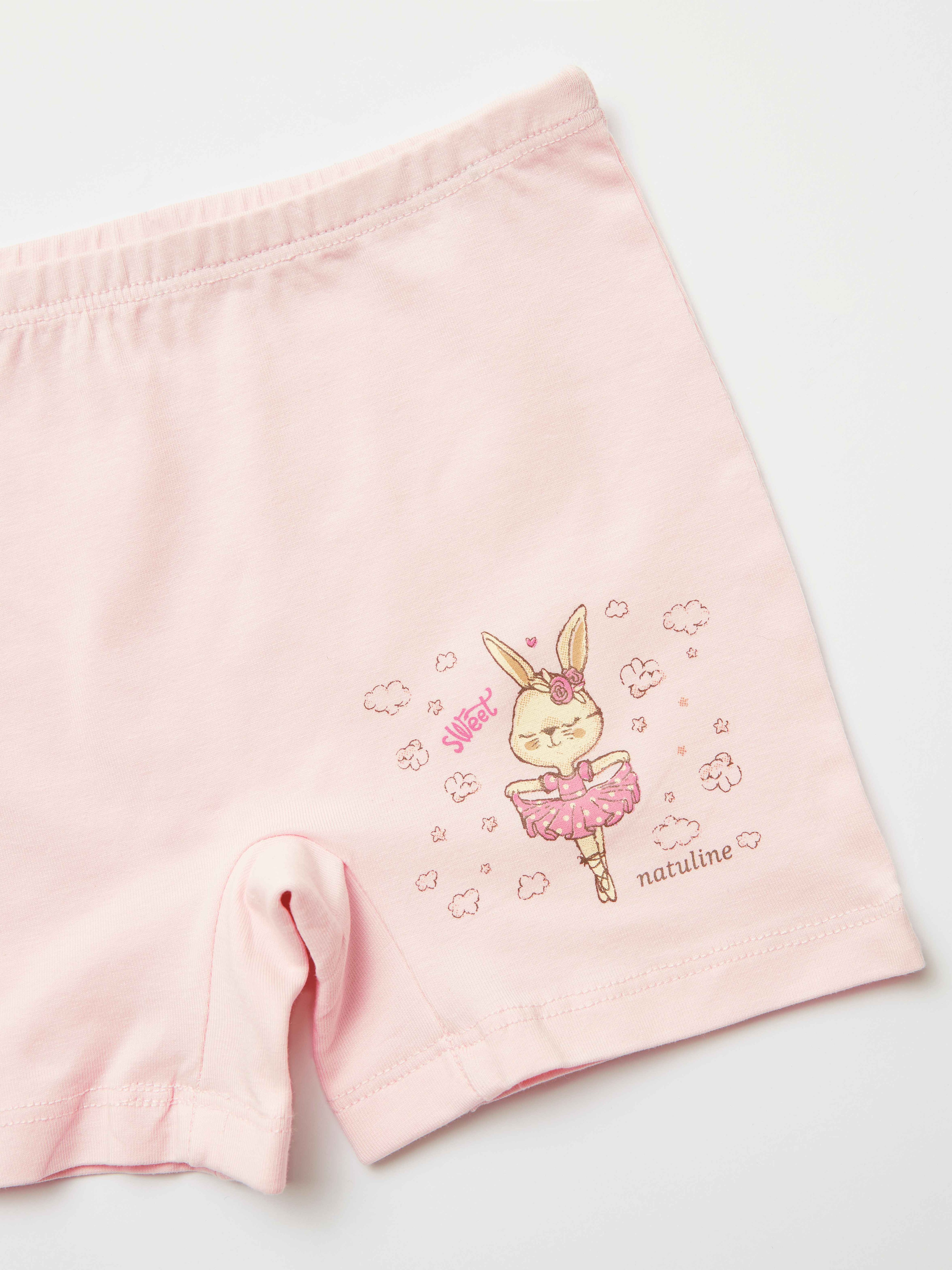 Kız Çocuk Organik Pamuklu Likralı Boxer Sweet Rabbit 2'li Paket