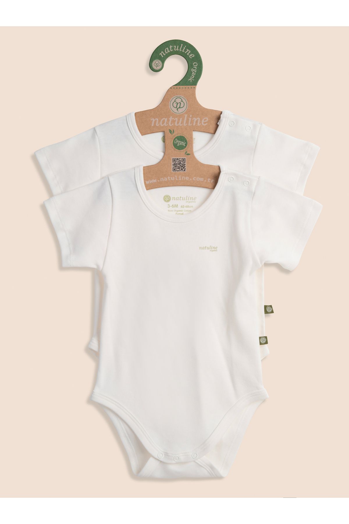 Bebek Body Organik Pamuk Kısa Kol Basic Nature Zıbın 2'li paket