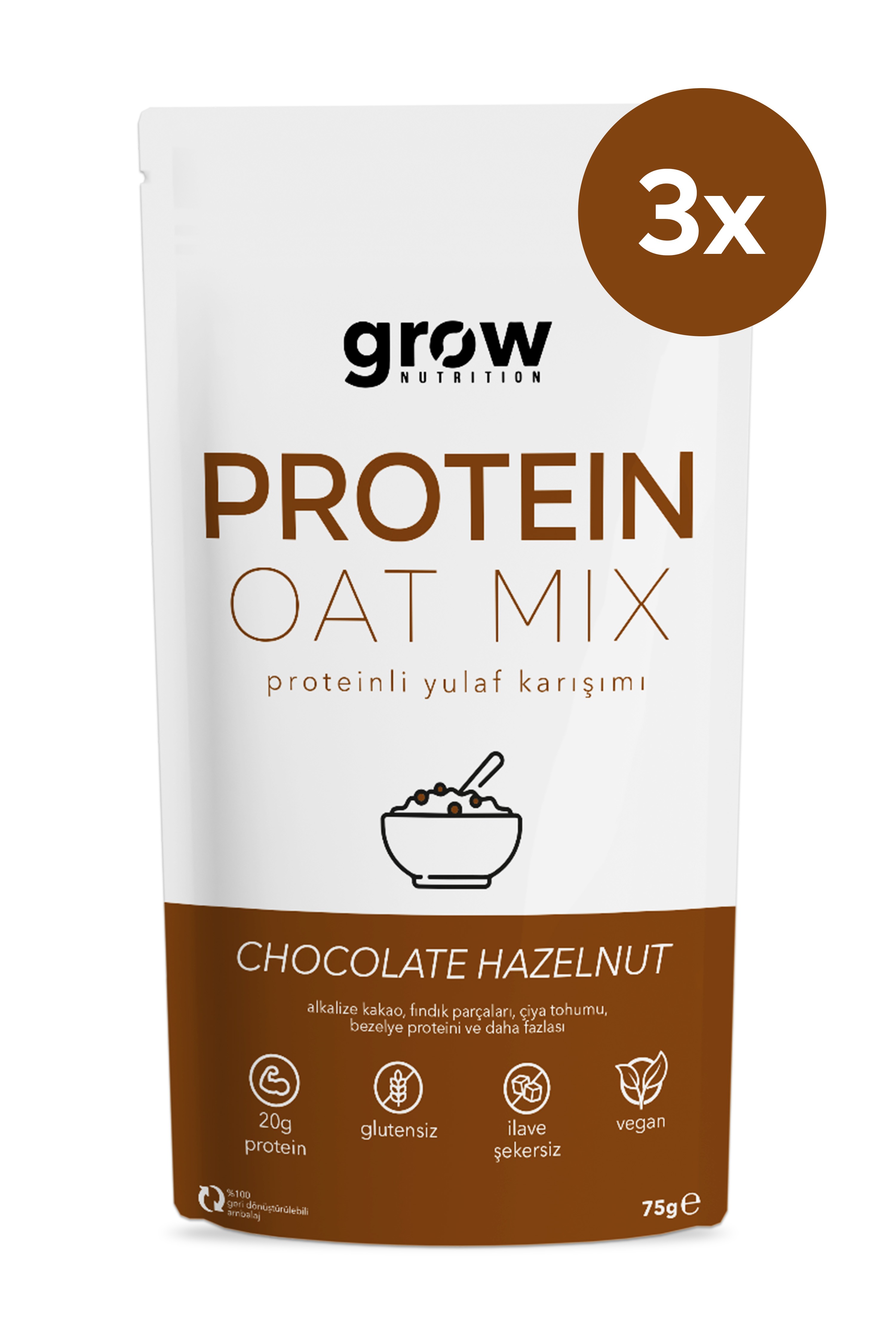 Protein Oat Mix - 3'lü Tanışma Paketi - Chocolate Hazelnut (3'lü)