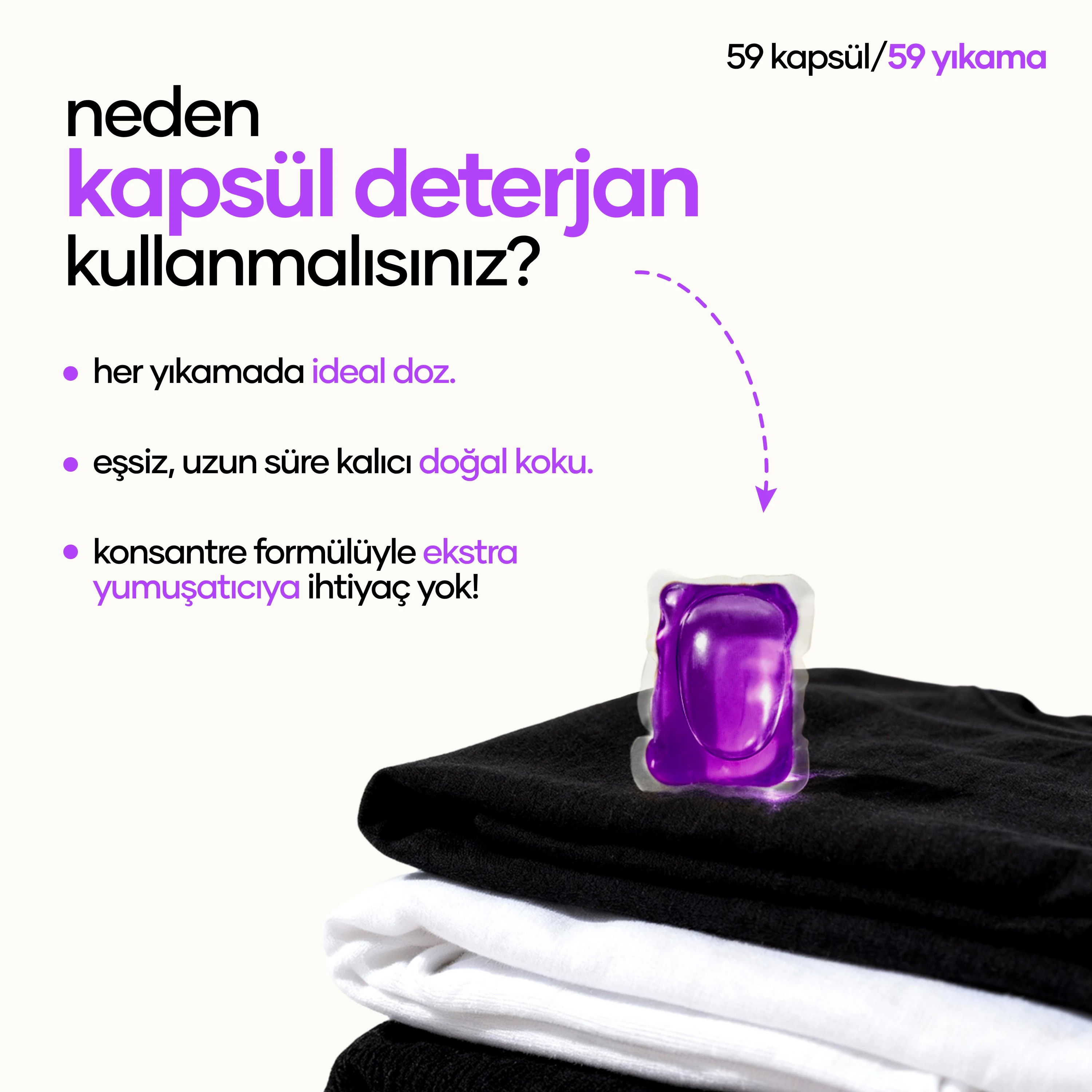 Akdeniz Lavantası Kokulu Kapsül Çamaşır Deterjanı (59 yıkama) - Renkliler ve Beyazlar İçin