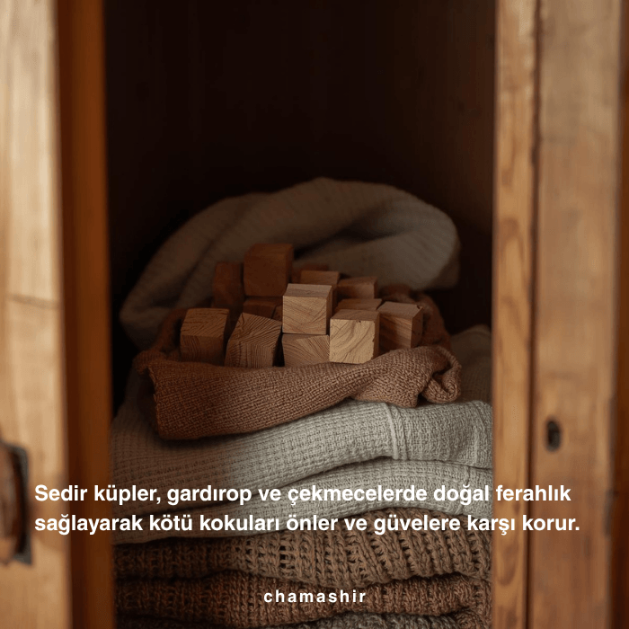 Doğal Güve Kovucu Sedir Küp Doğal Naftalin Alternatifi