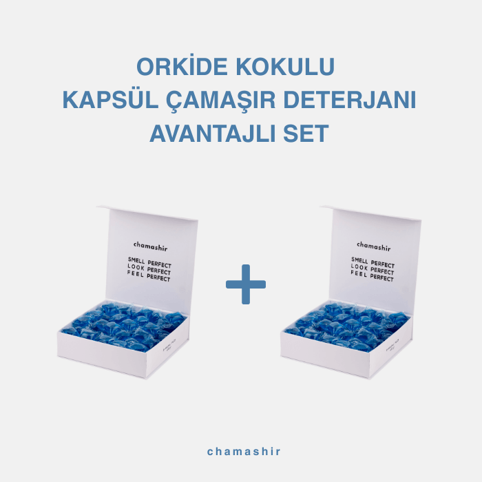 2'li Orkide Çiçeği Kokulu Kapsül Çamaşır Deterjanı Seti (59 yıkama) - Renkliler ve Beyazlar İçin