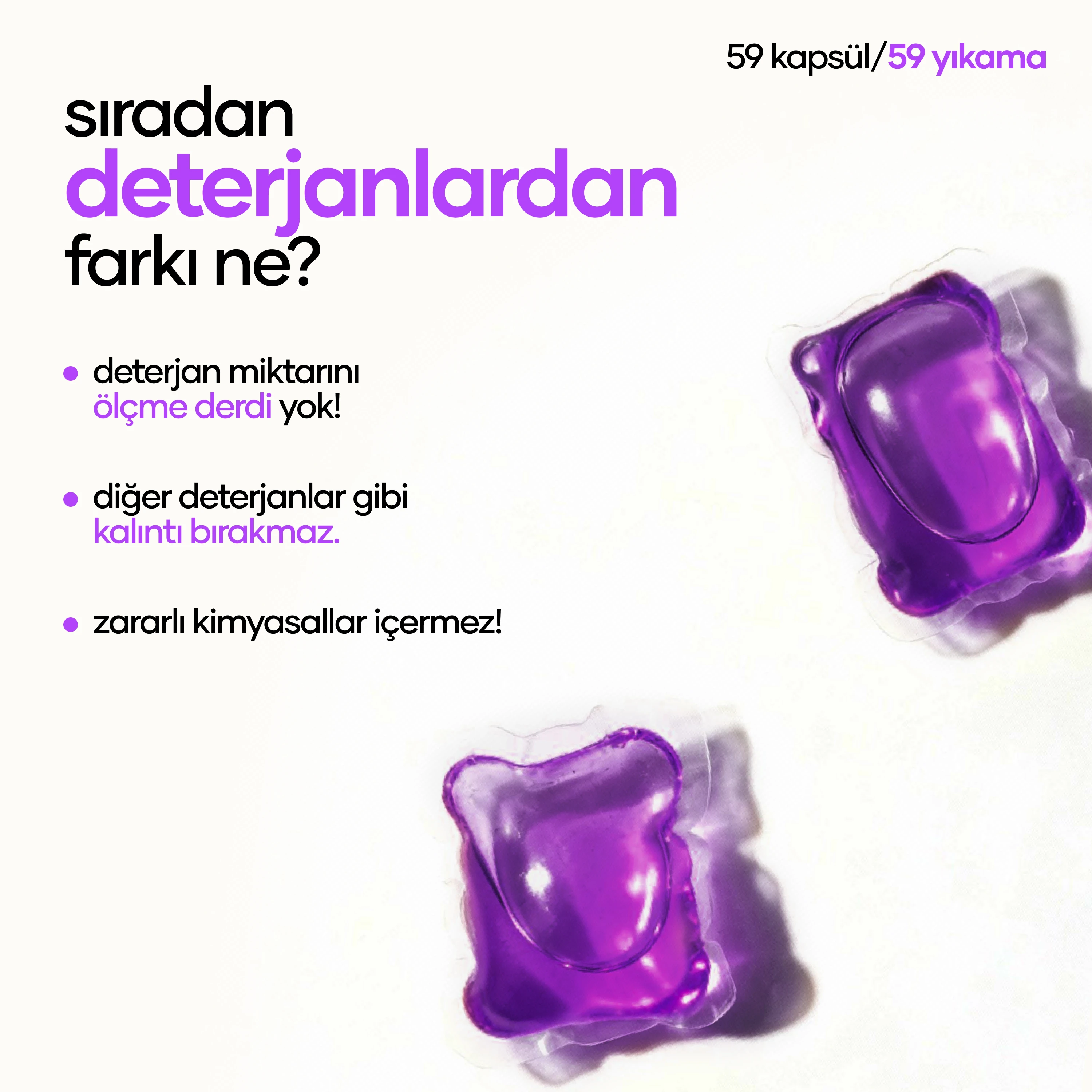 Akdeniz Lavantası Kokulu Kapsül Çamaşır Deterjanı (59 yıkama) - Renkliler ve Beyazlar İçin