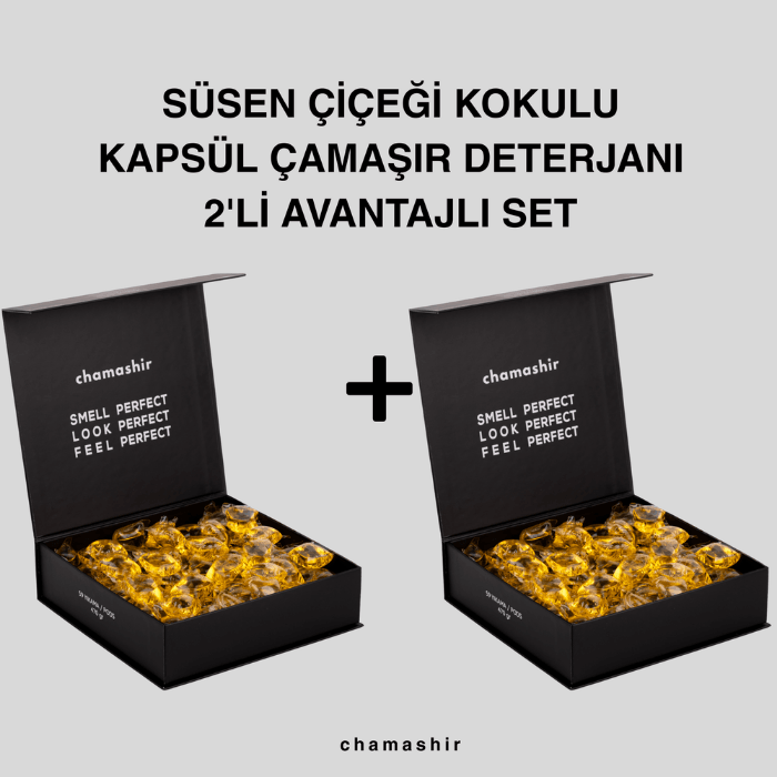 2'li Freesia (Süsen Çiçeği) Kapsül Çamaşır Deterjanı Seti (59 yıkama) - Renkliler ve Beyazlar İçin