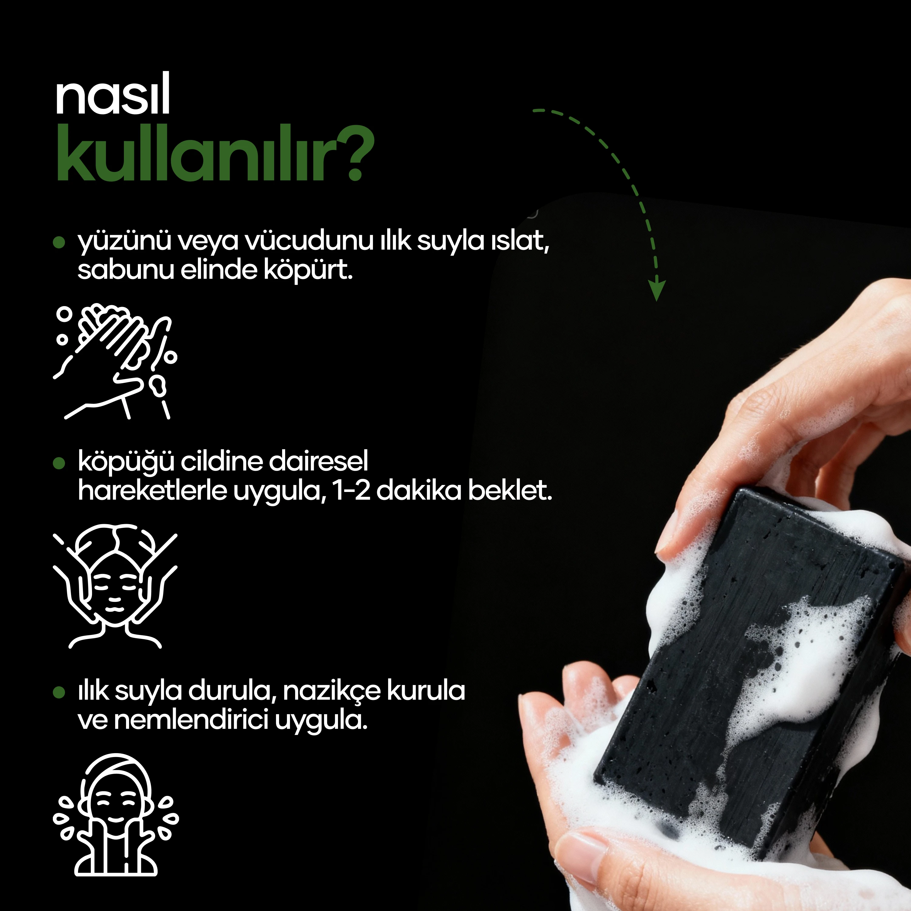 Aktif Karbonlu Doğal El Yapımı Sabun 