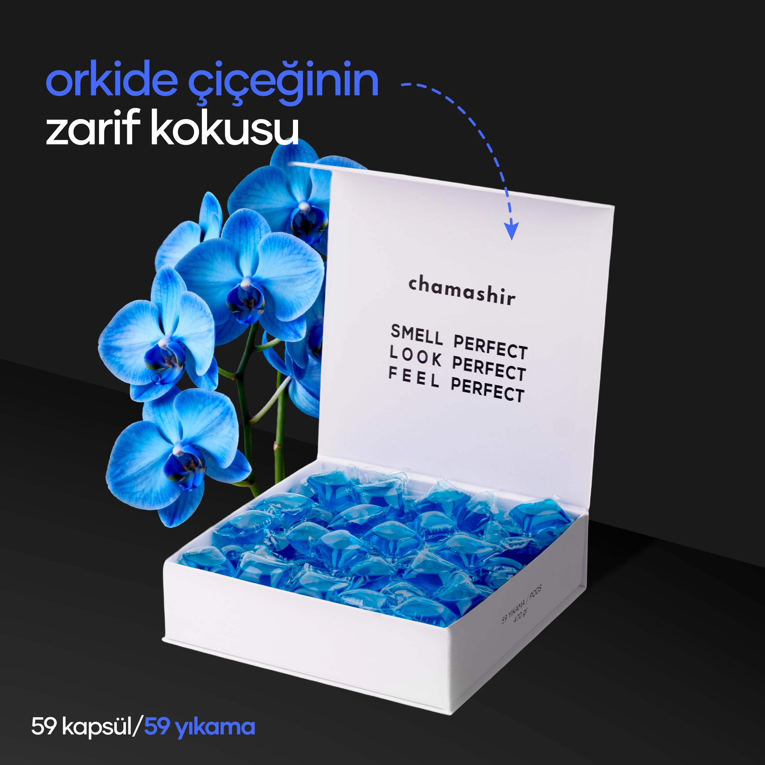 Orkide Çiçeği Kokulu Kapsül Çamaşır Deterjanı (59 yıkama) - Renkliler ve Beyazlar İçin