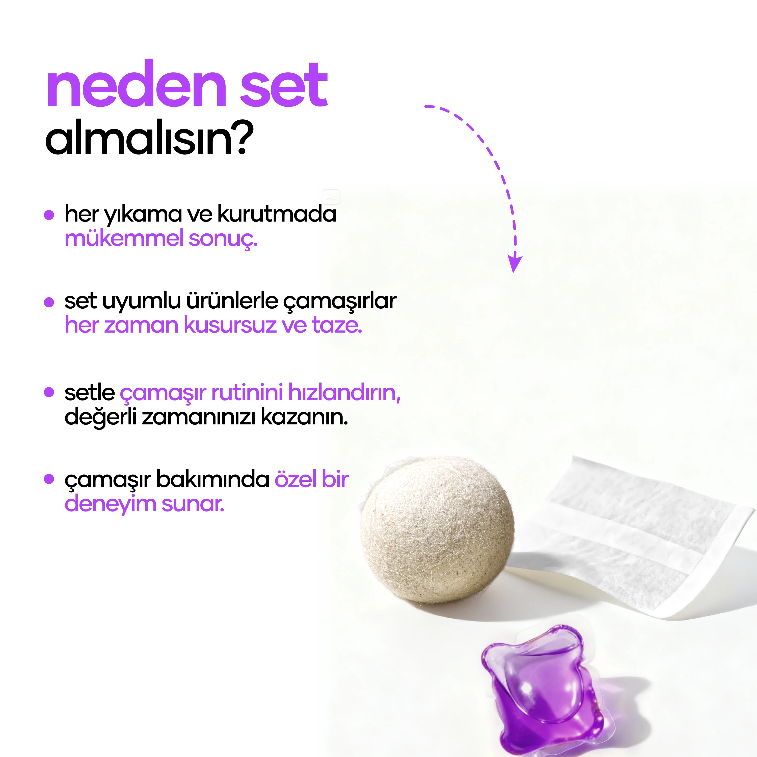 chamashir 3'lü TANIŞMA PAKETİ - MEDITERRANEAN LAVENDER - KURUTMA MENDİLİ - YÜN KURUTMA TOPU