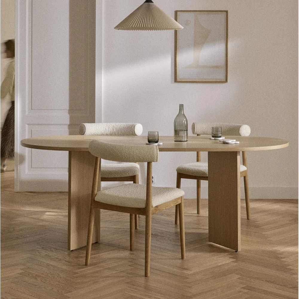  Yay Oval Ahşap Yemek Masası