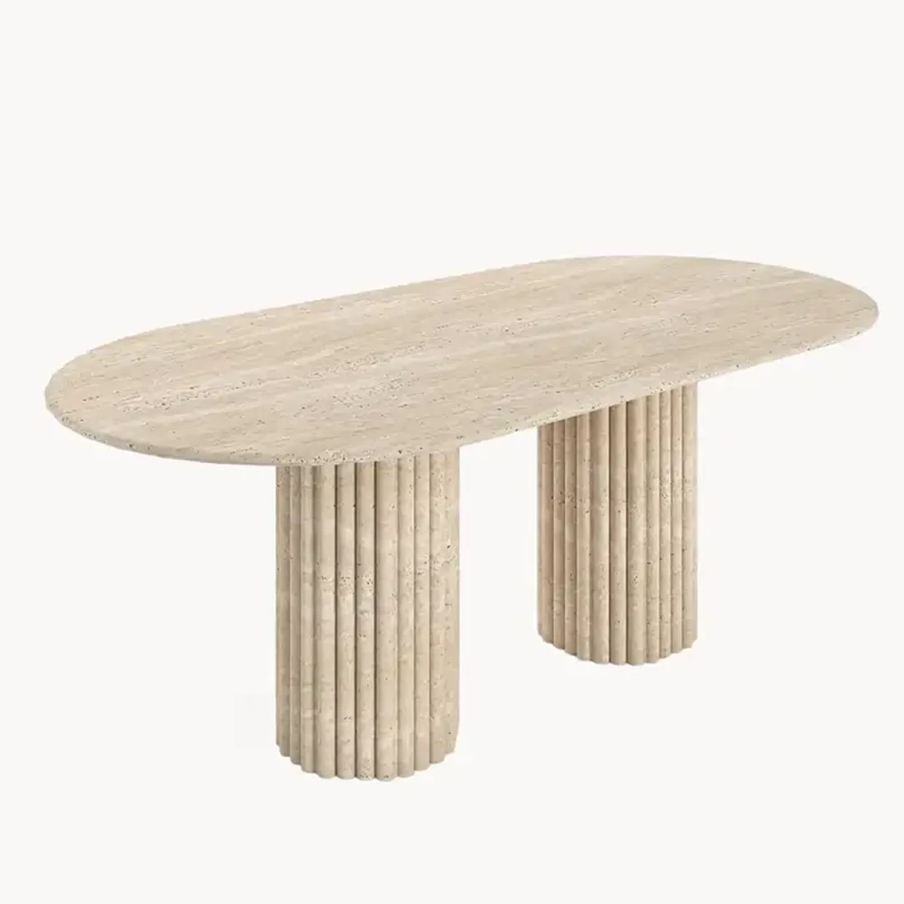 TRAVERTEN YEMEK MASASI