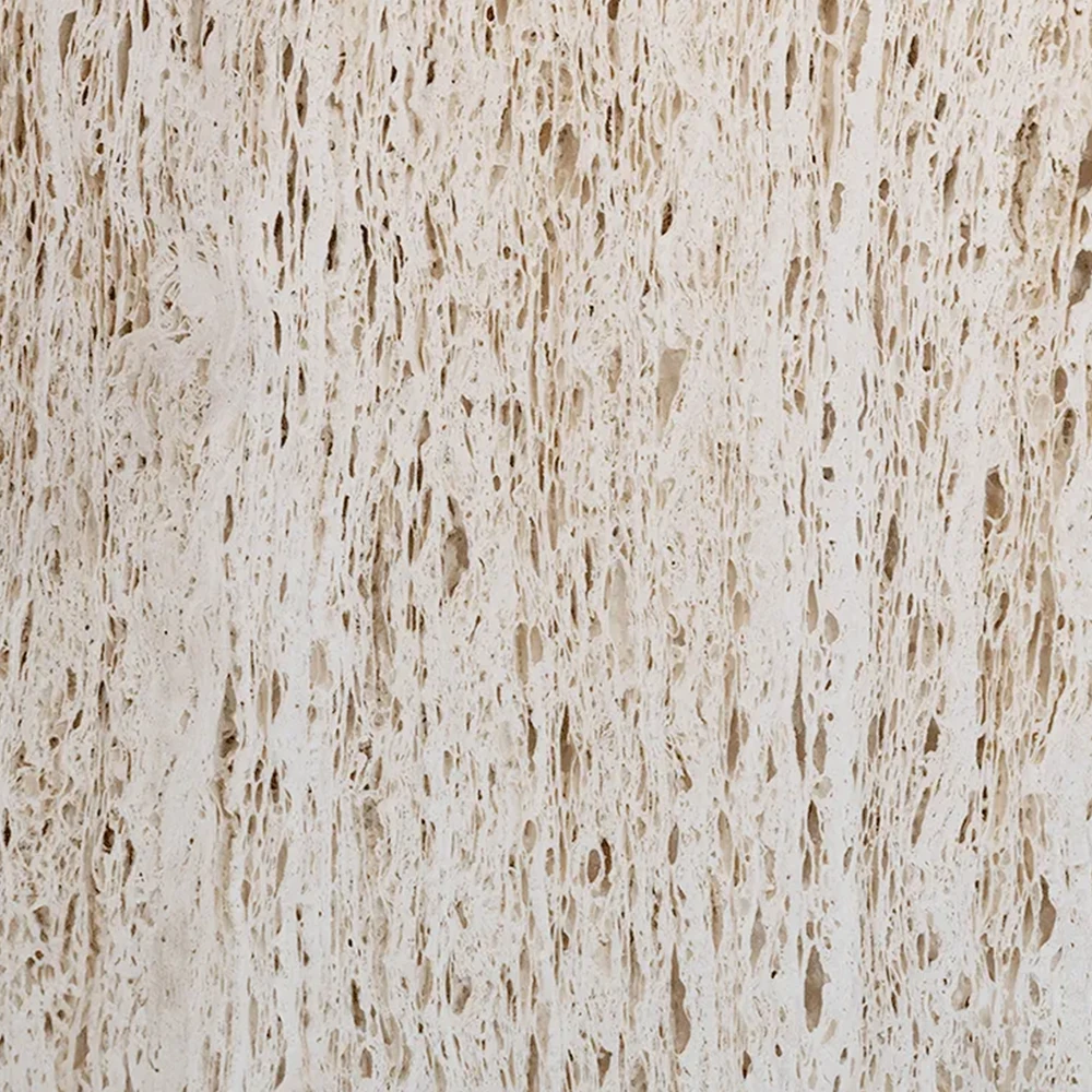 Yuvarlak Traverten Mermer Altıgen Ayaklı Yemek Masası