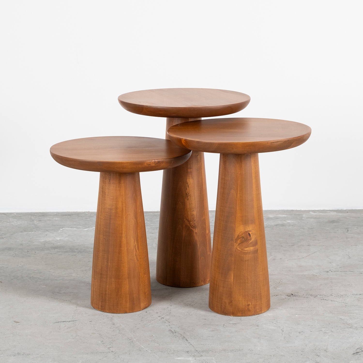 MUSHROOM AHŞAP ZİGON SEHPA 3 LÜ SET