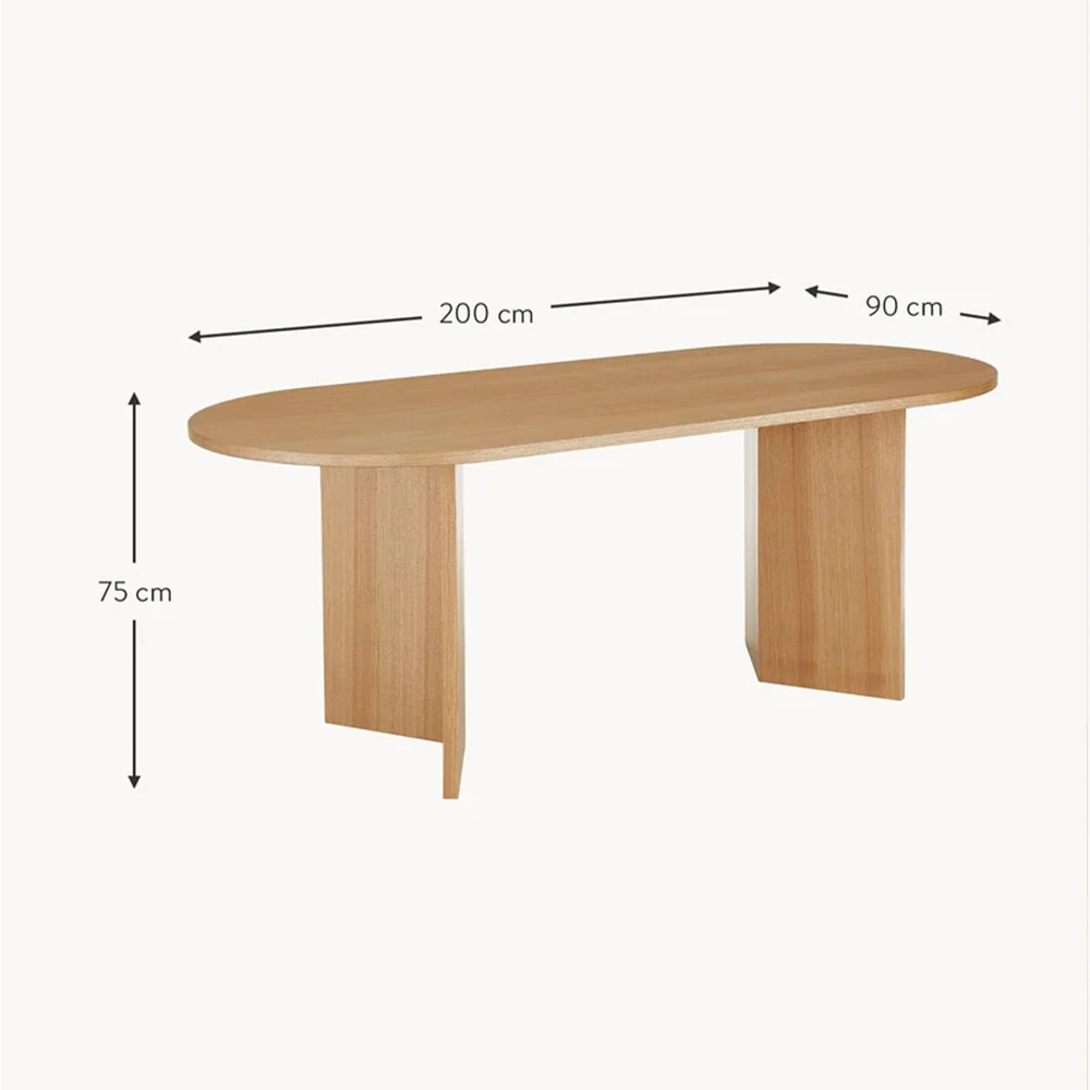  Yay Oval Ahşap Yemek Masası
