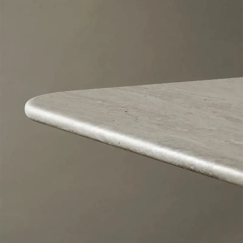 DİKDÖRTGEN TRAVERTEN YEMEK MASASI