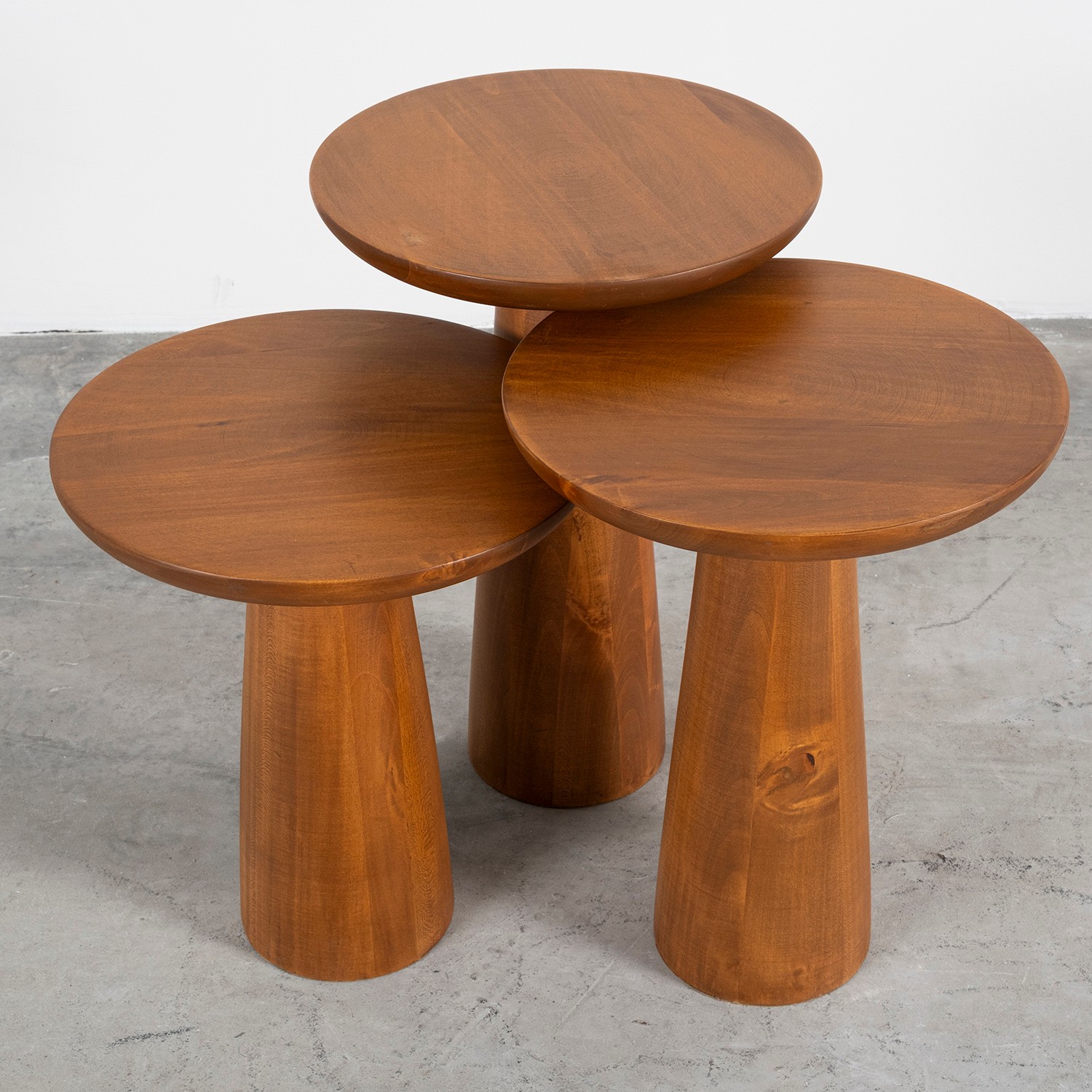 MUSHROOM AHŞAP ZİGON SEHPA 3 LÜ SET
