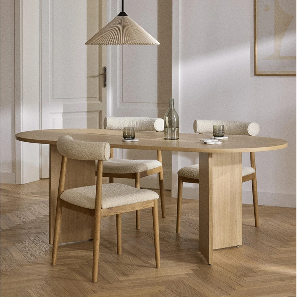  Yay Oval Ahşap Yemek Masası