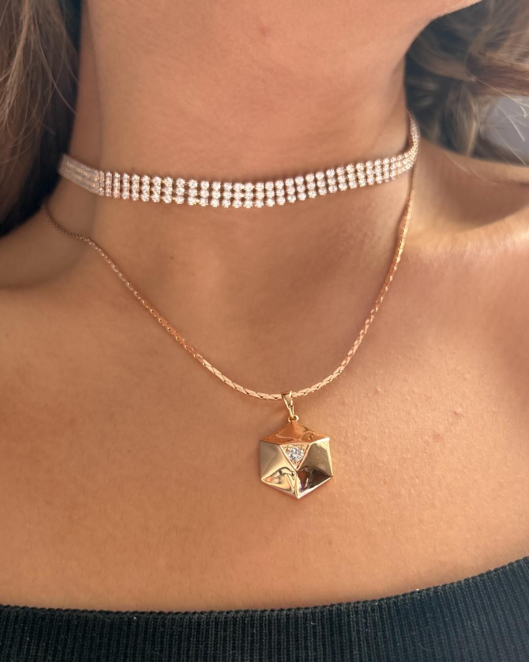 Sole Rose Gold Zirkon Kolye