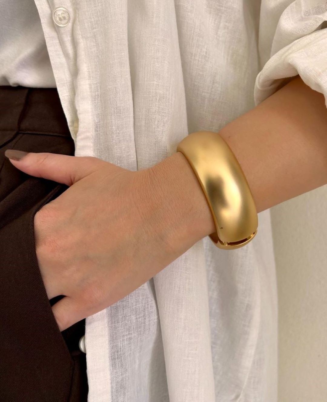 Hoops Mat Gold Bileklik