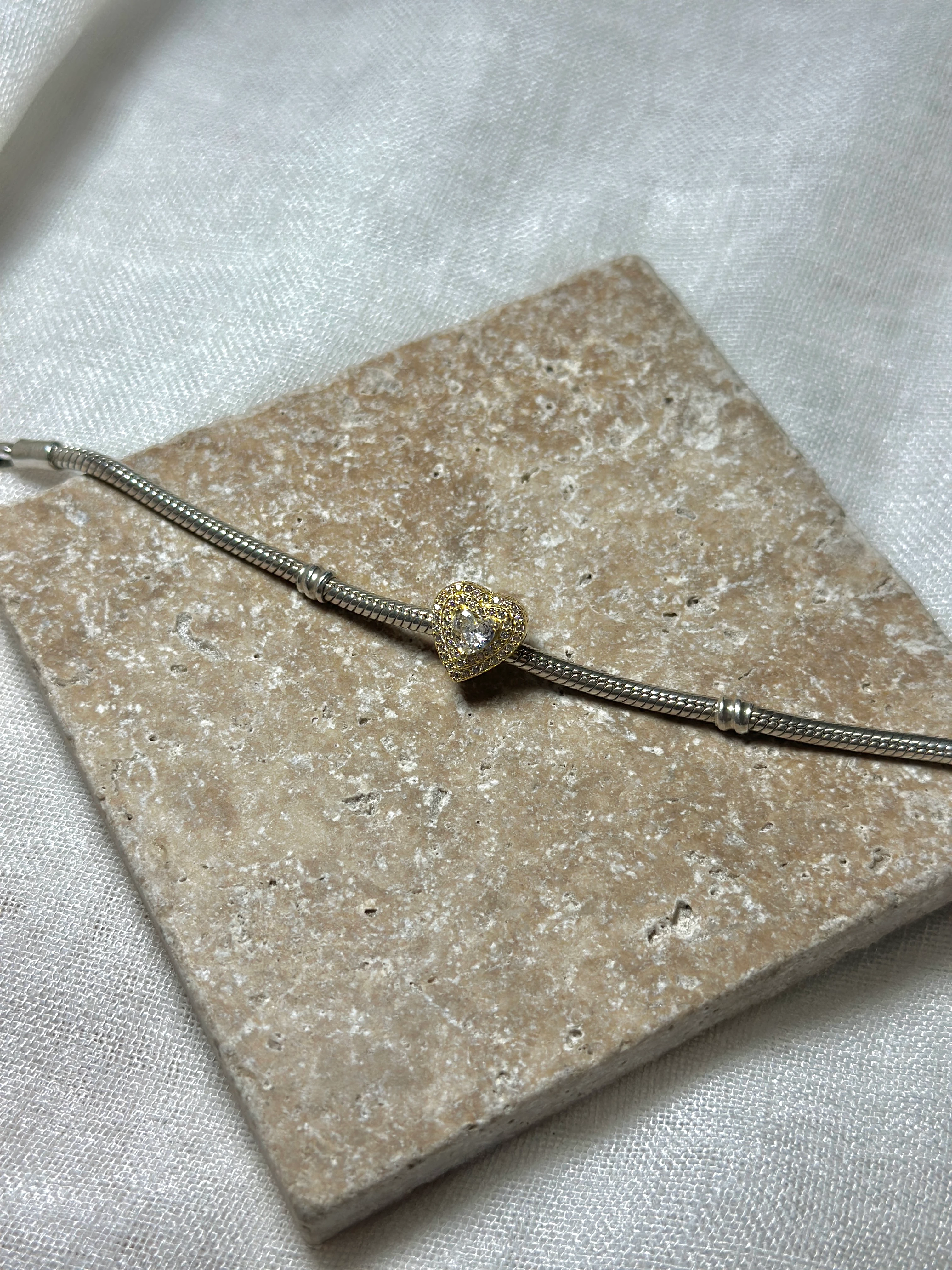 925 Ayar Gümüş Kalpli Charm