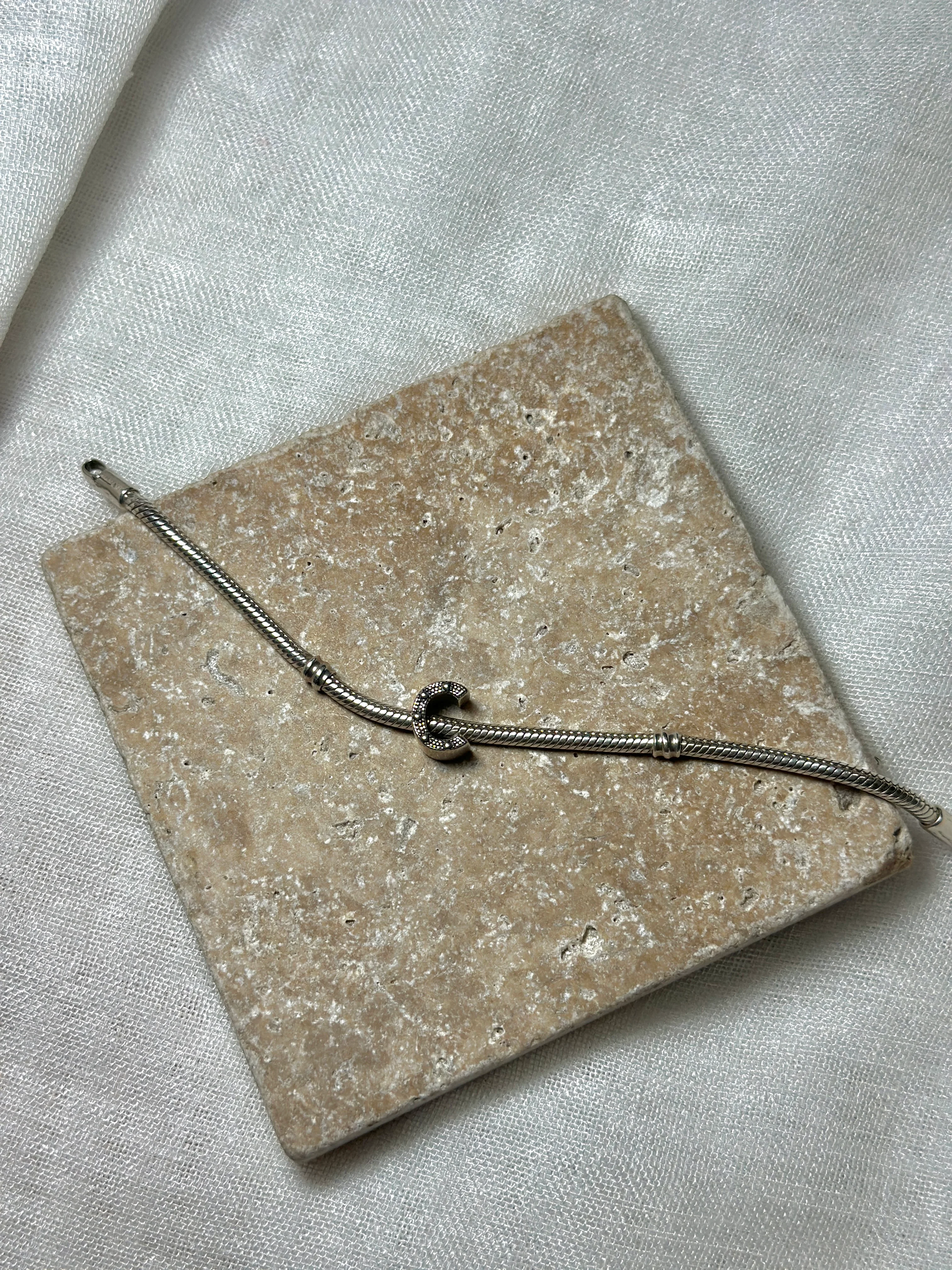 925 Ayar Gümüş C Harf Charm