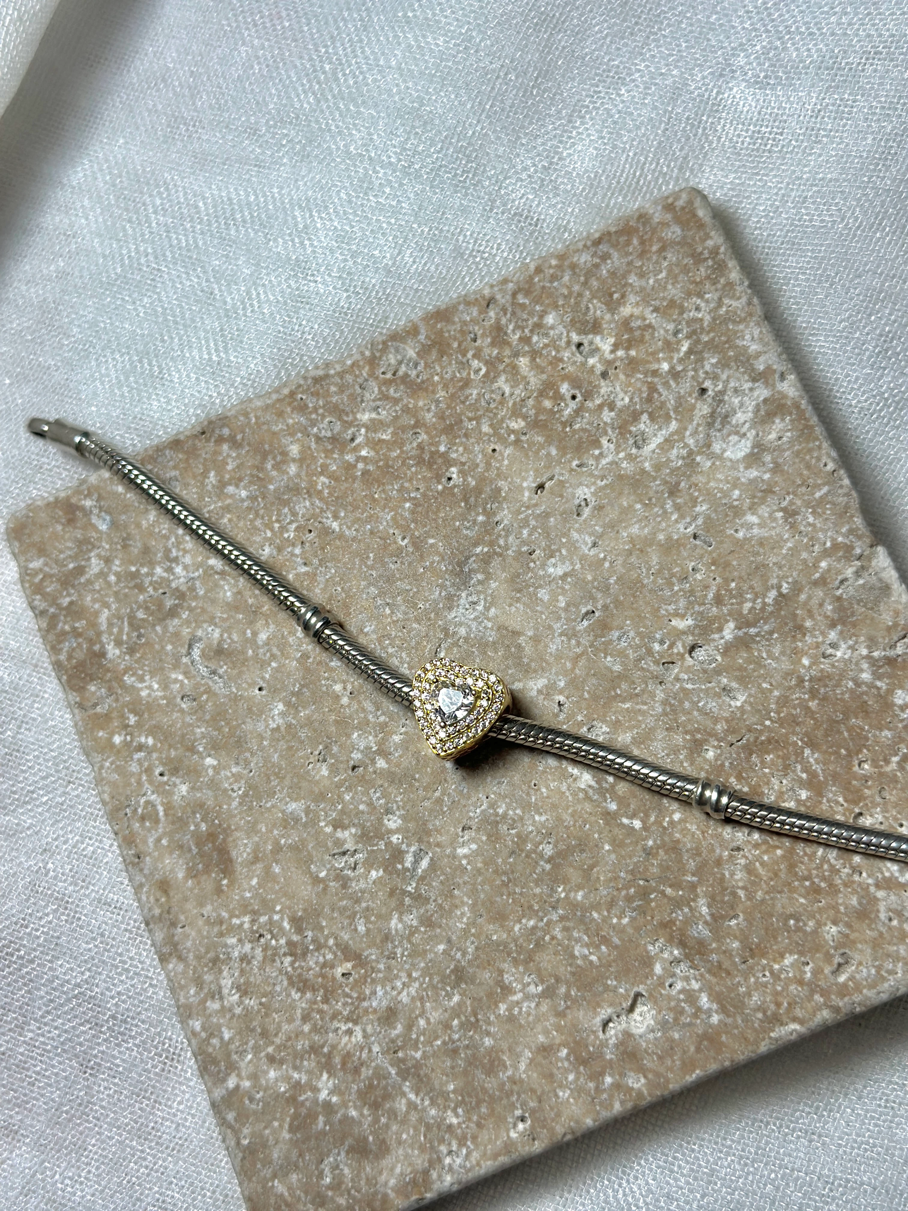 925 Ayar Gümüş Kalpli Charm