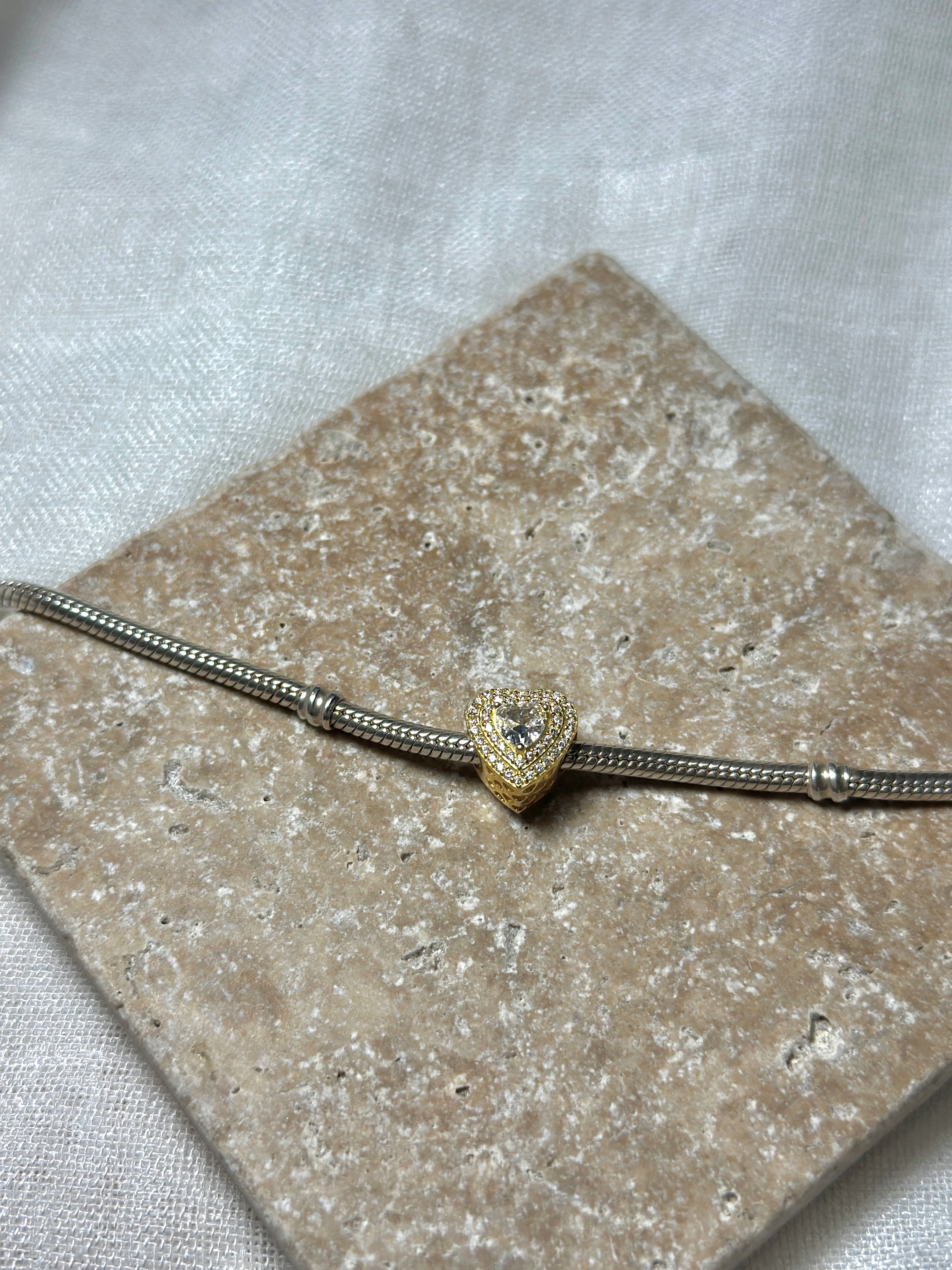 925 Ayar Gümüş Kalpli Charm