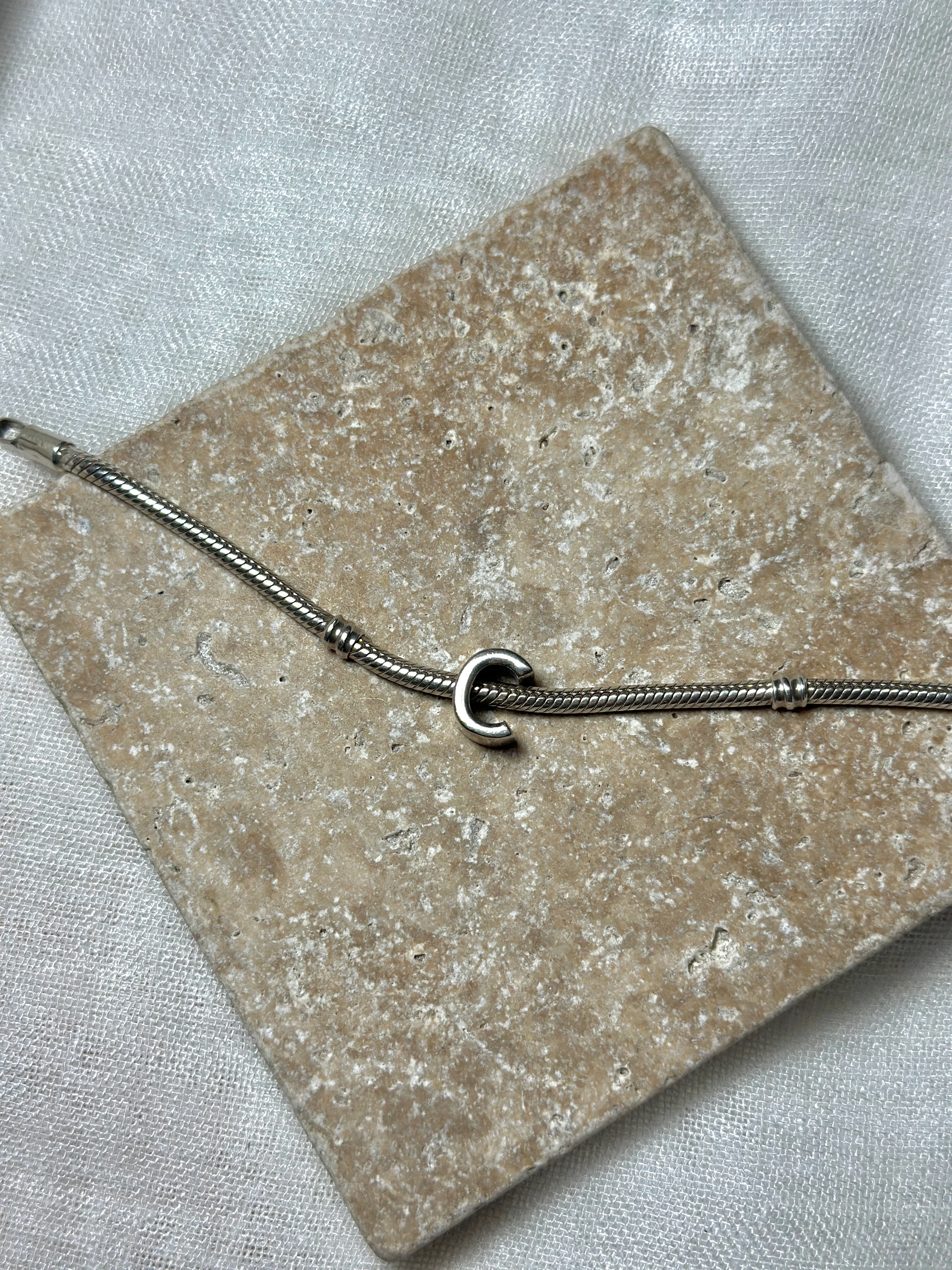 925 Ayar Gümüş C Harf Charm