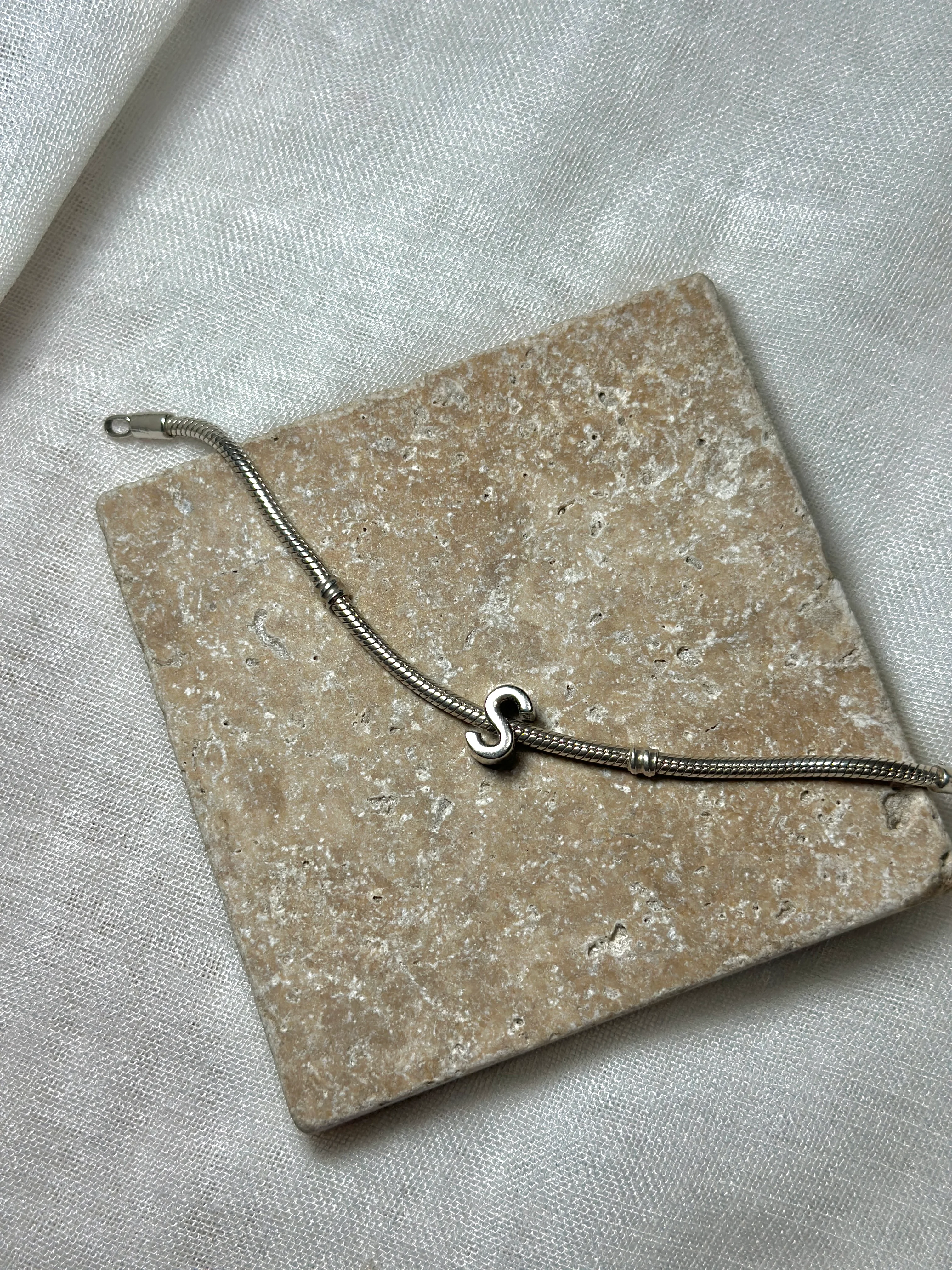 925 Gümüş S Harfi Charm