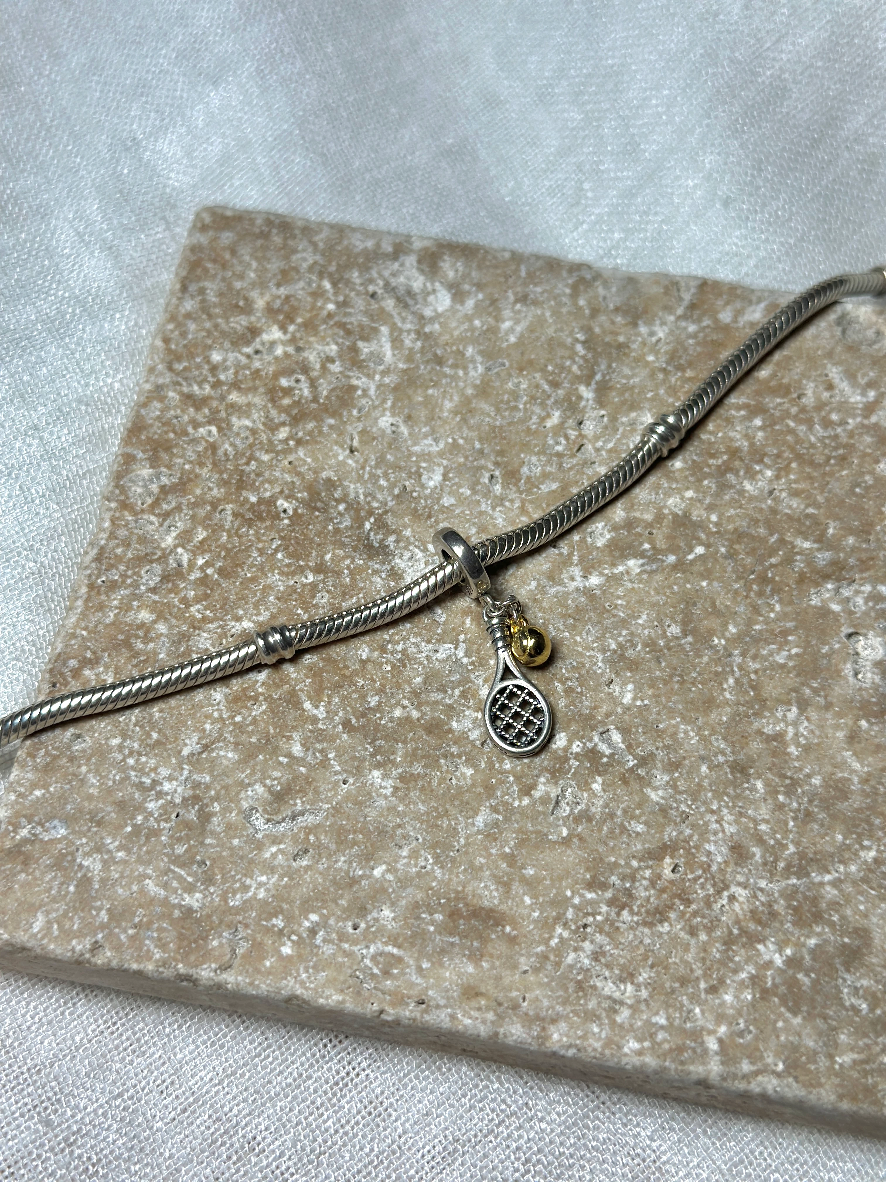 925 Ayar Gümüş Tenis Raketi Charm