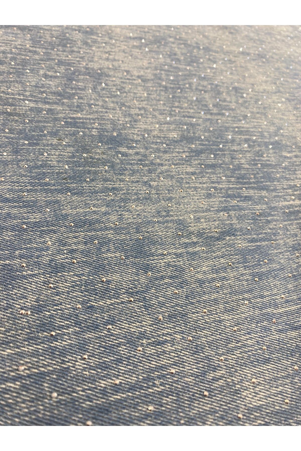 Sim Taş Detaylı Denim Kot Kumaş – En 155 cm | Parlak & Şık Tasarım