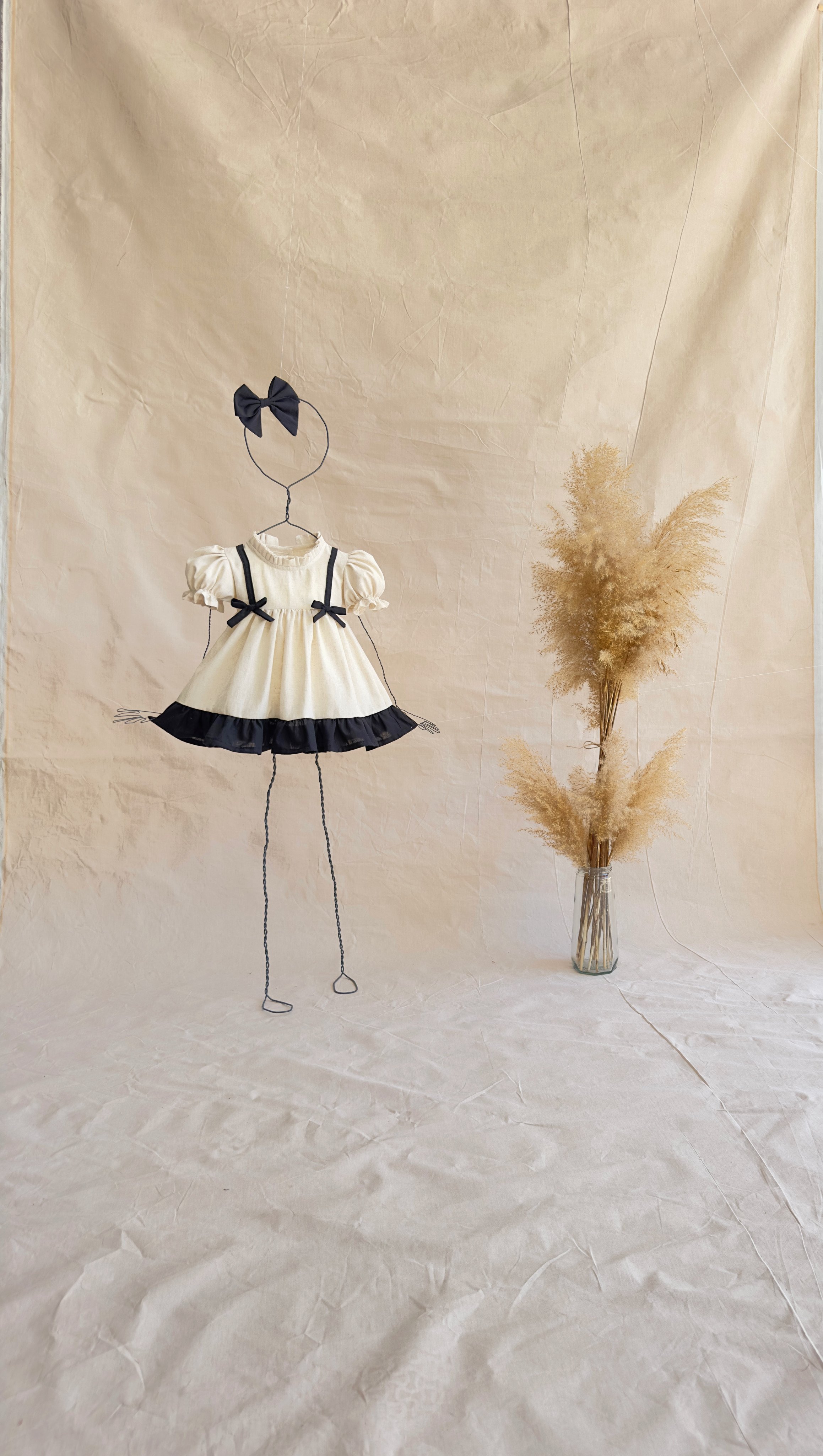 Ribbon elbise & Braces takım 