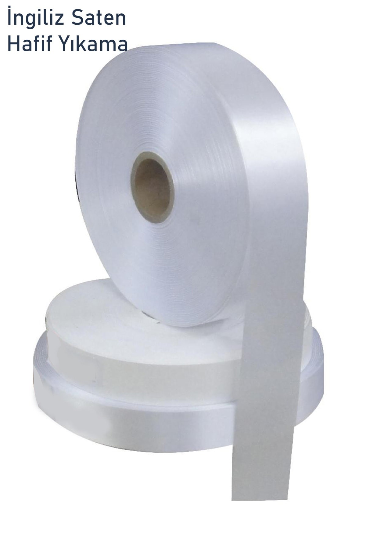 3,5cm Ingiliz Saten 200mt Beyaz Hafif Yıkama Talimatı Etiketi