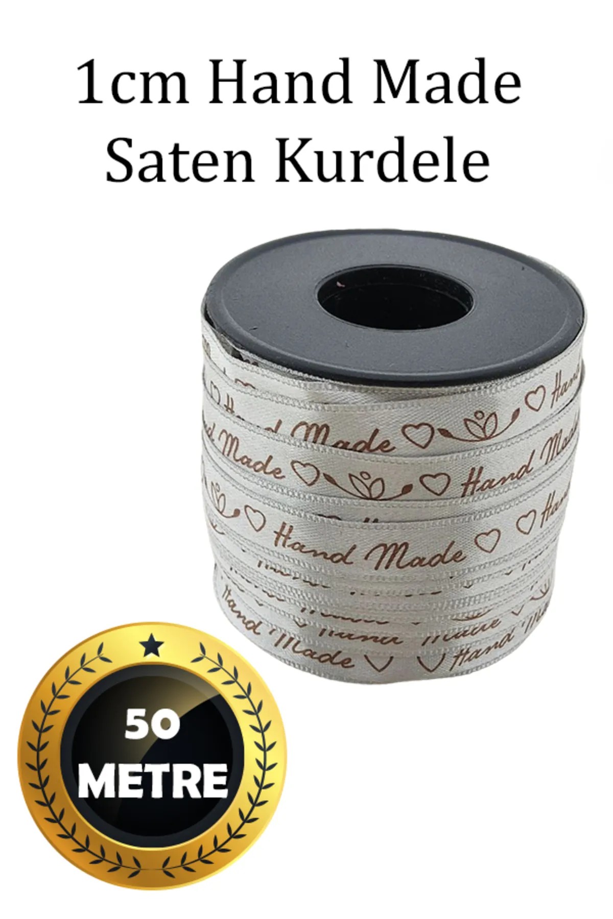 1cm Hand Made Saten Kurdele 50mt.