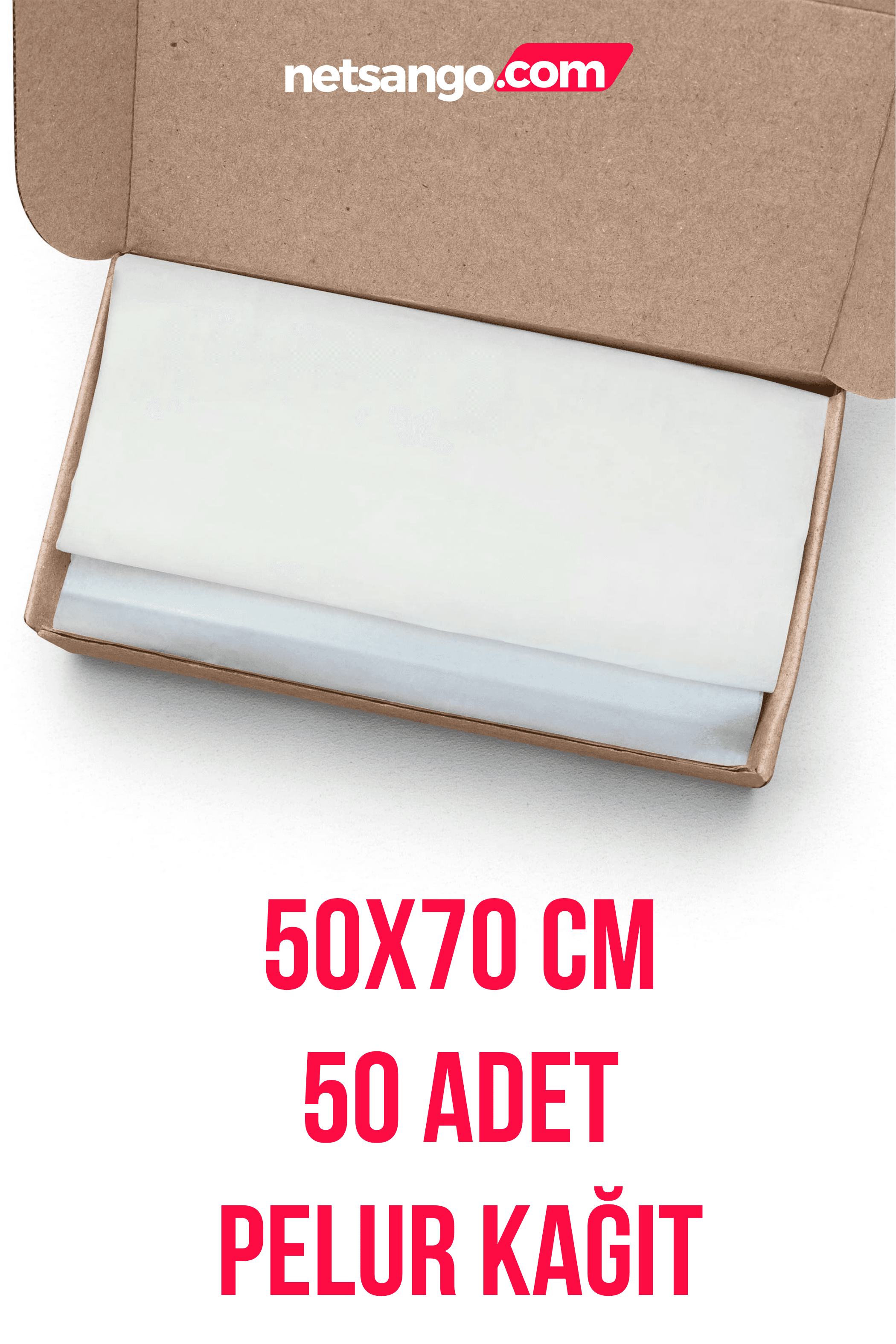 50 Adet 50x70cm Baskısız Pelur Kağıdı - Hediye Kağıdı