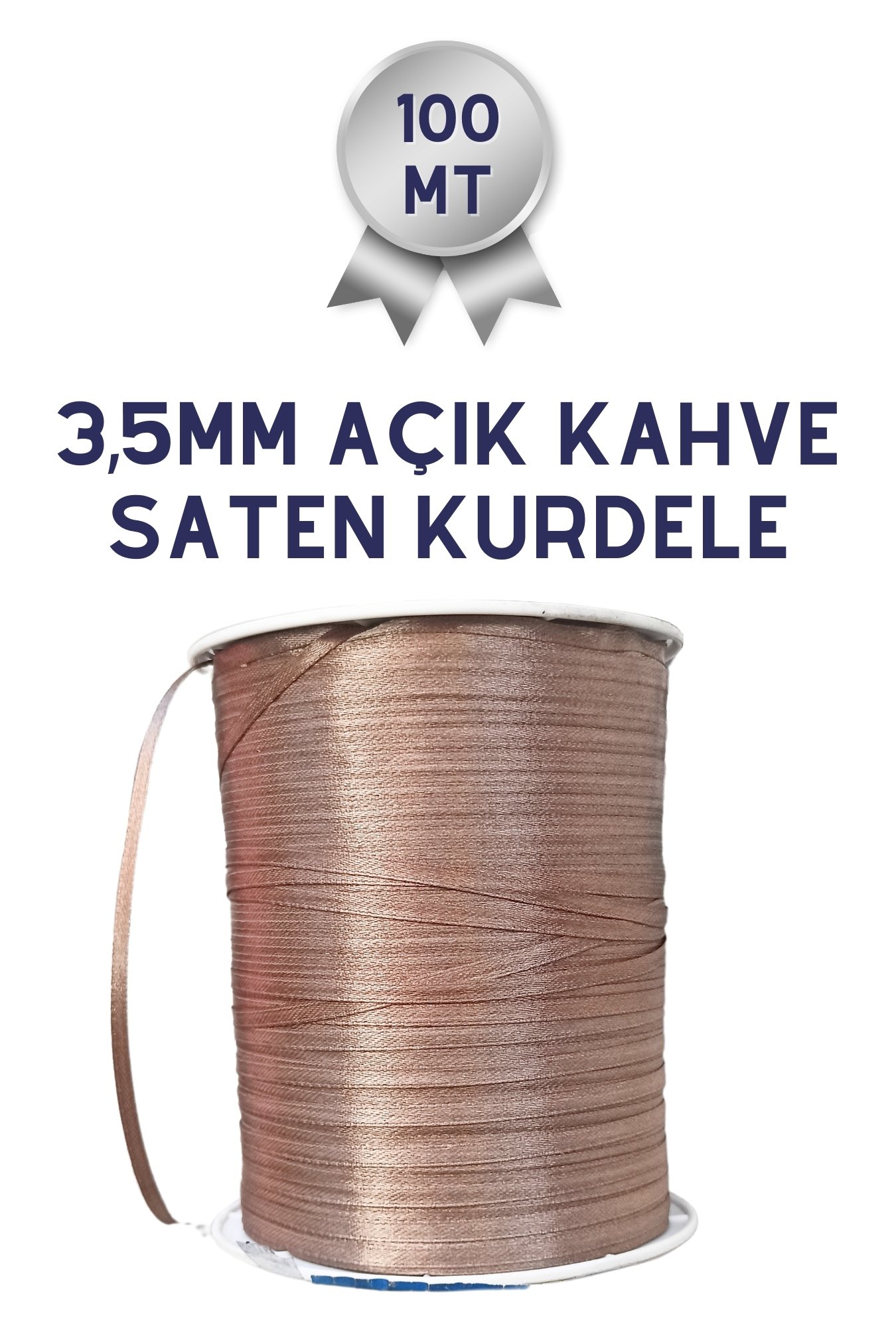 3,5mm Açık Kahve Saten Kurdele